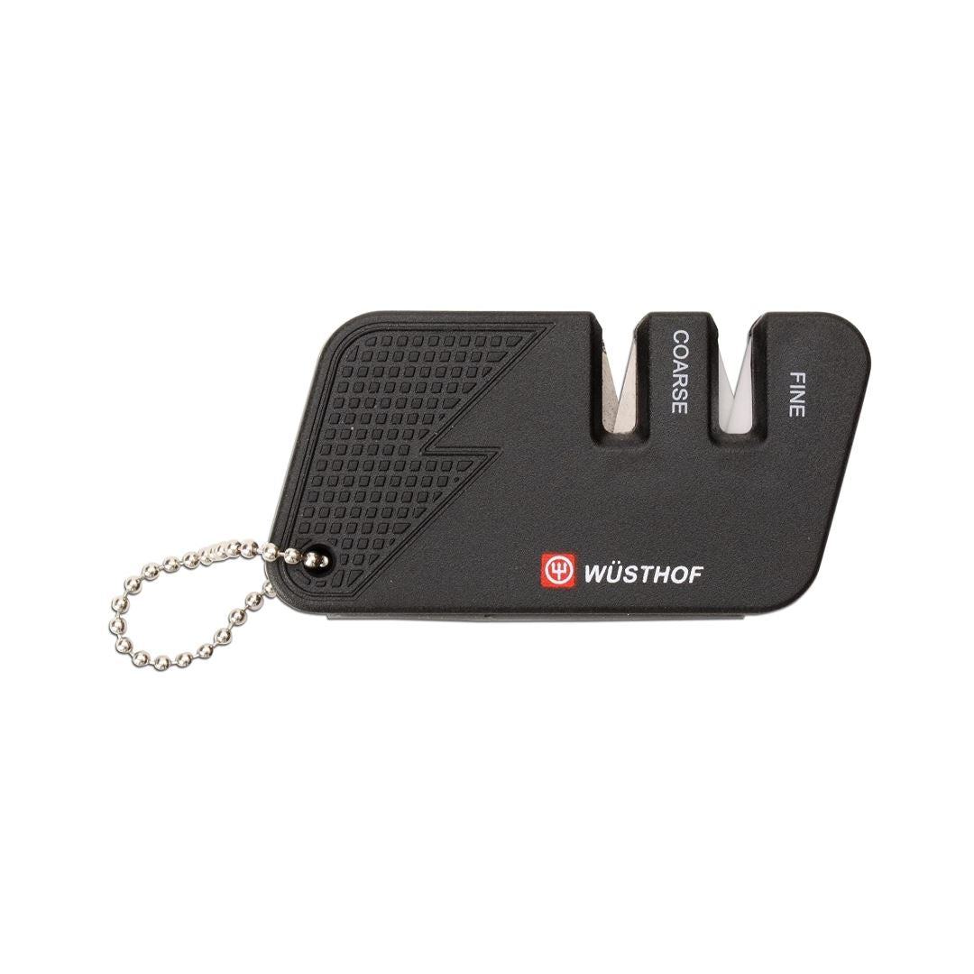 Wusthof Mini Pull Through Knife Sharpener - Black | Compact & Efficient Knife Sharpening Tool for Kitchen, Camping & Outdoor Use