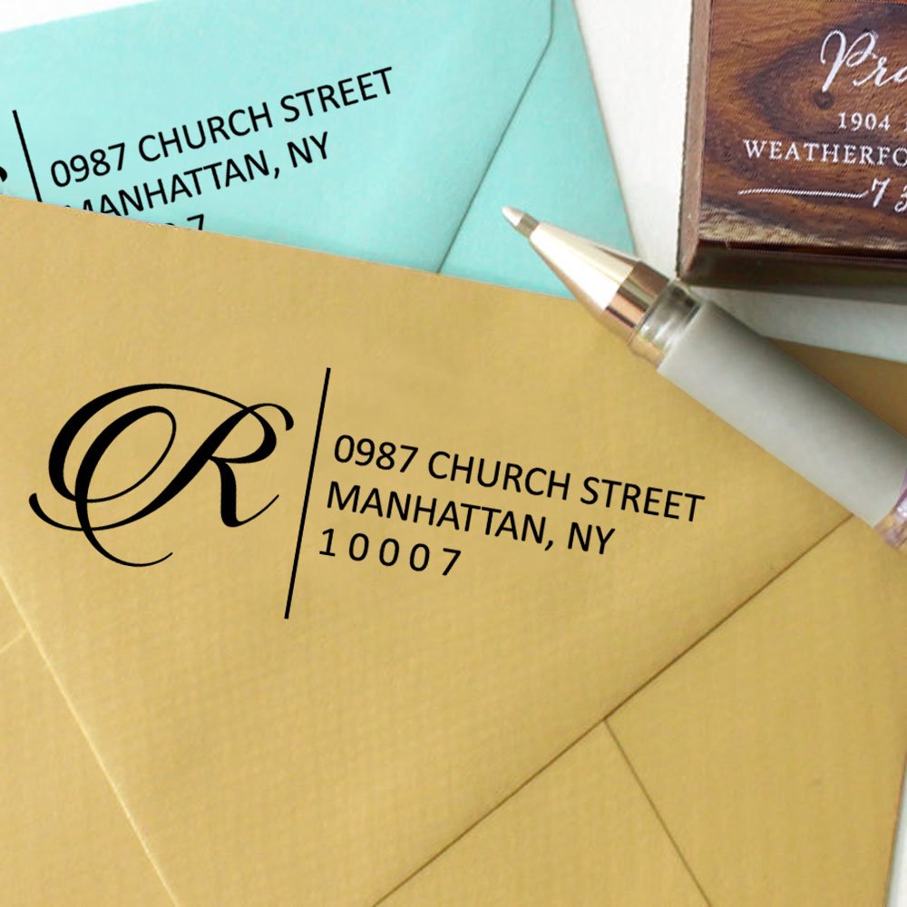 Custom Wood Mounted Rubber Stamp - Personalized Family Return Address Stamp for Wedding, Engagement & Thank You Cards - Perfect for DIY Invitations & Envelope Sealing