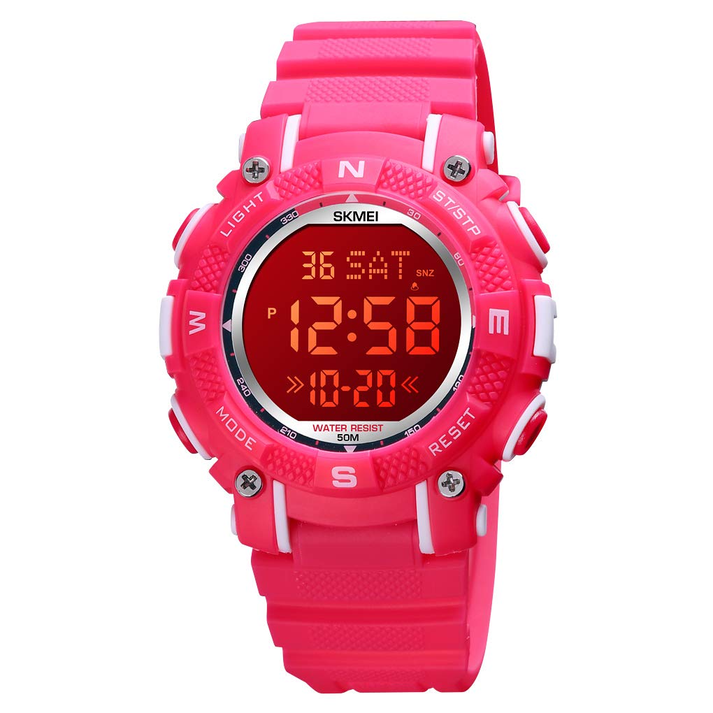 RUIWATCHWOR Kids Digital Watch - Waterproof LED Sports Watch with Alarm, Stopwatch & 7 Colorful Backlight for Boys & Girls - Perfect for School, Outdoor Play & Daily Activities