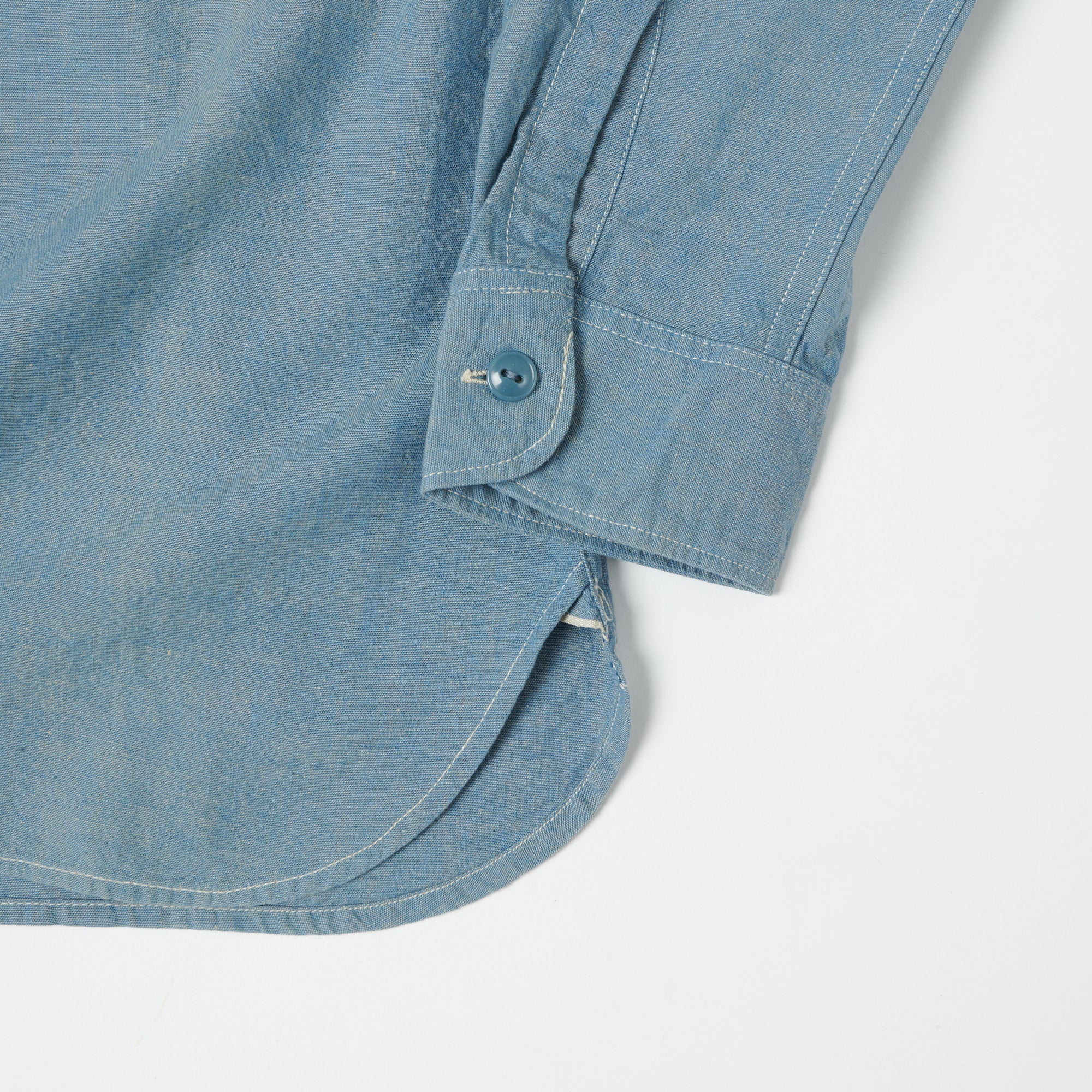 Full Count 4810 22 5oz Original Selvedge Chambray Shirt - Light Blue | Premium Denim Workwear for Men | Casual & Outdoor Wear