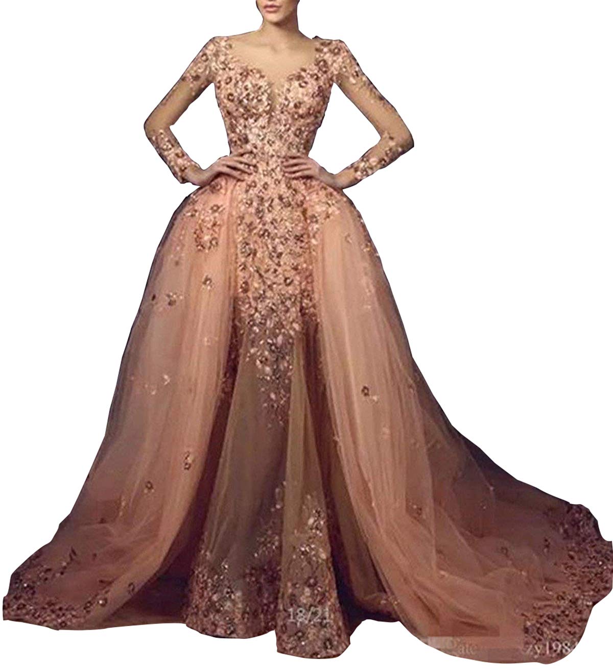 Elegant Aries Tuttle Mermaid Wedding Dress with Detachable Train - Perfect for Evening Prom, Bridal Gowns & Formal Occasions