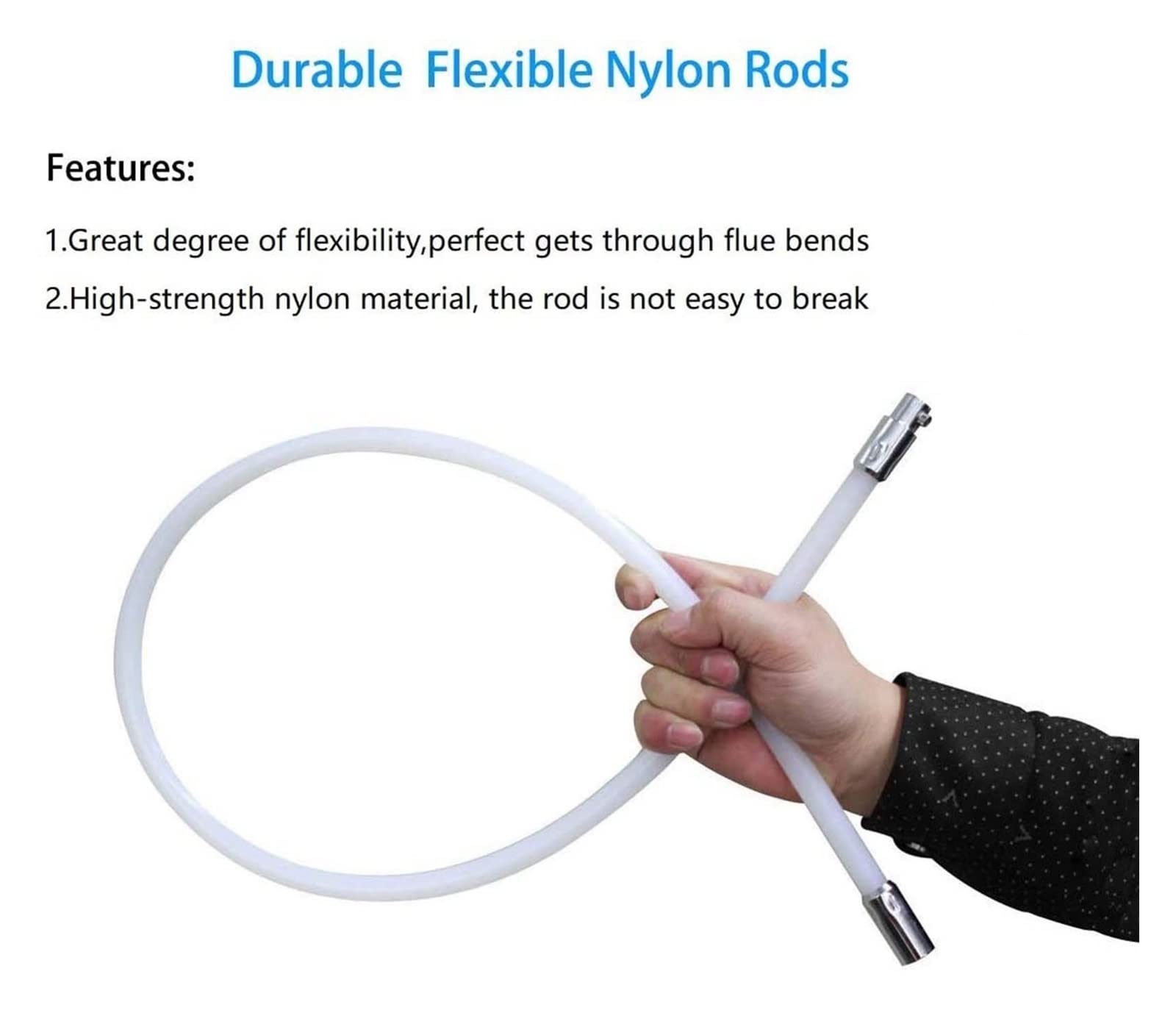 **Pellet Stove Chimney Sweep Kit - 6m Flexible Nylon Rods & Swivel Flue Cleaning Brush for Efficient Fireplace Maintenance - Perfect for Wood Stove, Fireplace, and Pellet Stove Cleaning**