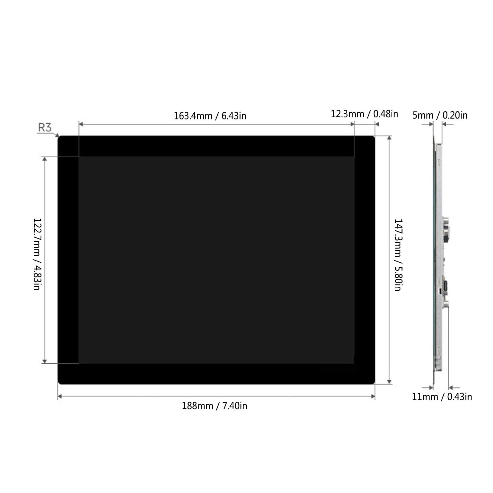 8 Inch IPS LCD Touch Screen Display Panel - 10-Point Capacitive Touch, 768x1024 Resolution for Raspberry Pi & Retropie - Perfect for DIY Projects, Arcade Gaming, and Digital Signage