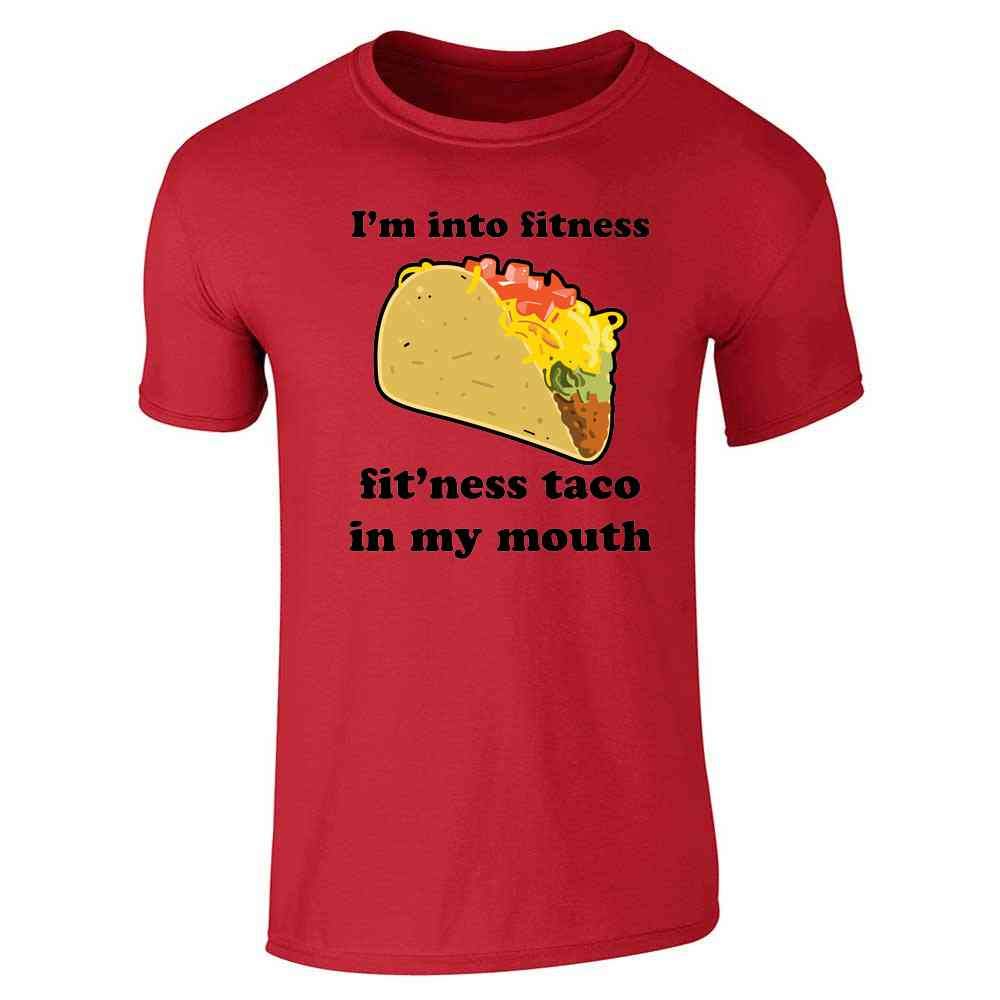Funny Fitness Taco Graphic T-Shirt for Men | Pop Threads Humorous Workout Tee | Gym, Running & Casual Wear