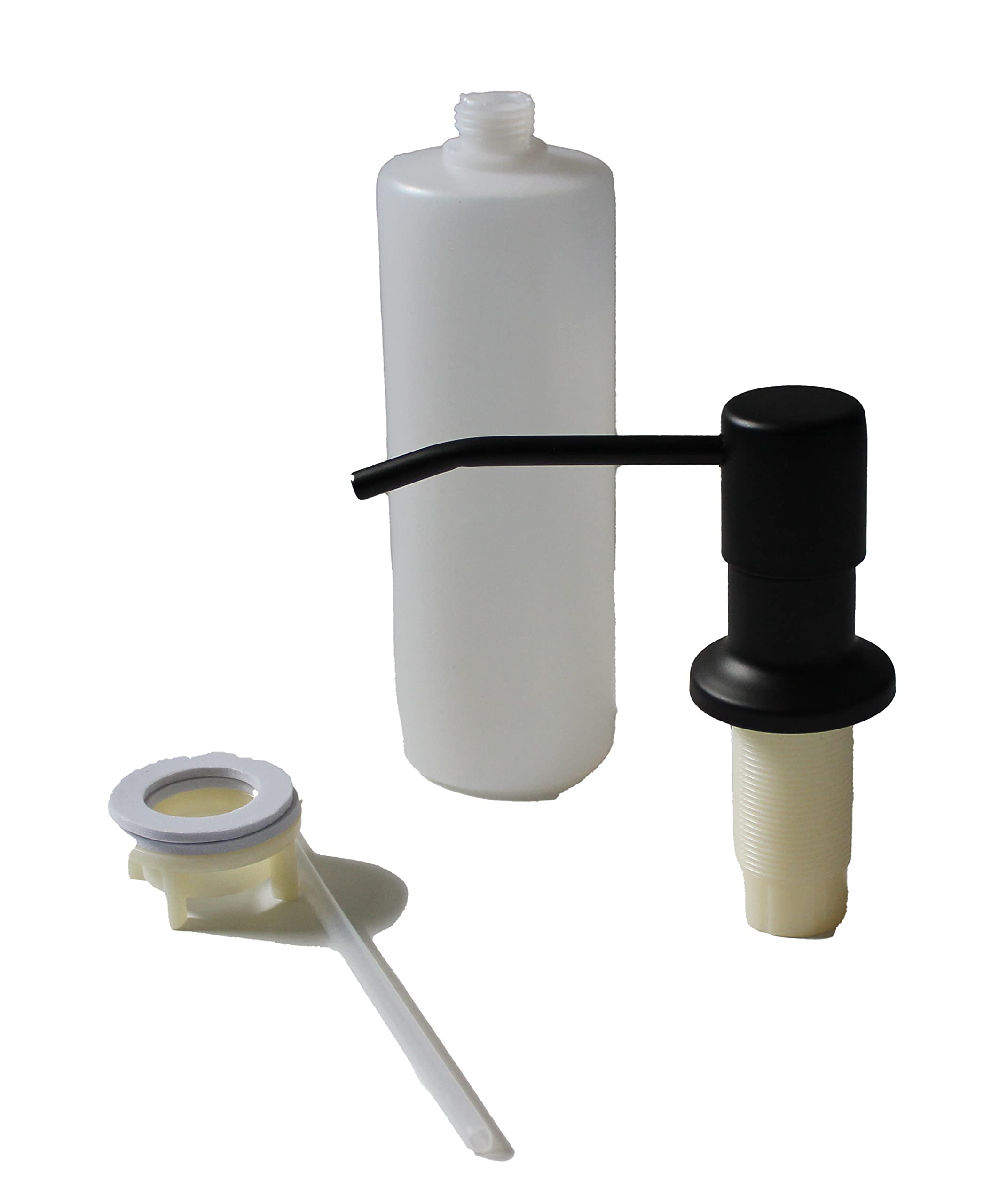 Stainless Steel Soap Dispenser for Kitchen Sink - Built-in Top Refill Design for Dish Soap & Lotion - Brushed Nickel Finish - Countertop Black Pump Set - Perfect for Modern Kitchens, Bathrooms & Office Spaces