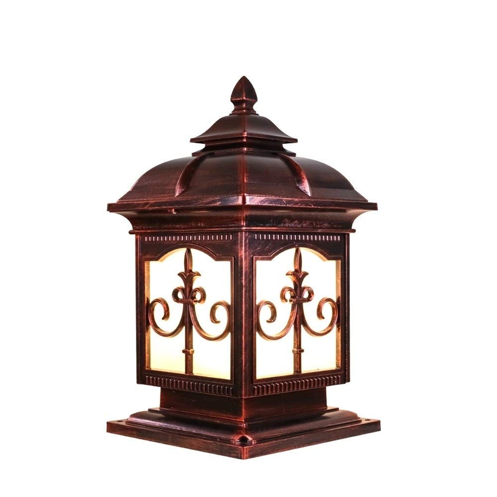 Vintage Standing Column Light - Modern Frosted Glass Post Lantern for Garden & Pathway - Outdoor Wall Lamp with Portable Pillar Design - Perfect for Patio, Yard, and Exterior Décor Lighting