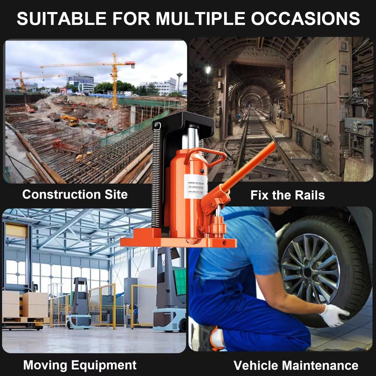 2.5-5 Ton Hydraulic Toe Jack Lift - Heavy Duty Air Hydraulic Car Jack with Heat-Treated Steel - Perfect for Auto Repair, Tire Changes & Industrial Lifting