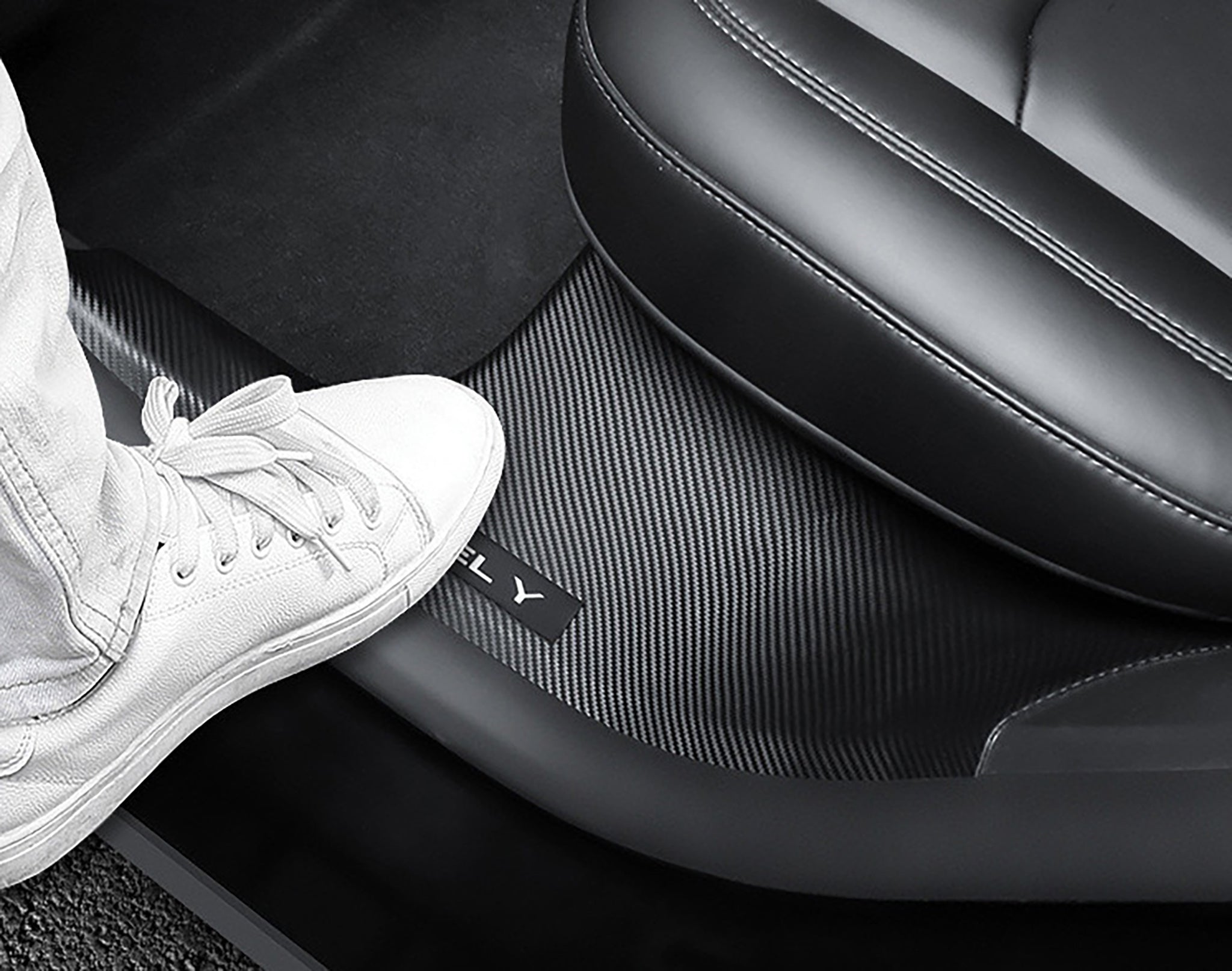 Premium Carbon Fiber Door Sill Protectors for Tesla Model Y & Model 3 - Scratch-Resistant Car Interior Accessories for Enhanced Style & Protection (Perfect for Daily Commute & Car Shows)