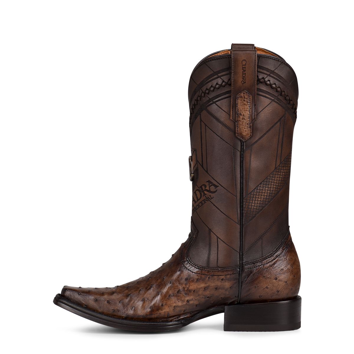 Men's Cuadra Chocolate Brown Cowboy Dress Boots - Genuine Ostrich Leather Western Boots for Riding & Country Style Fashion
