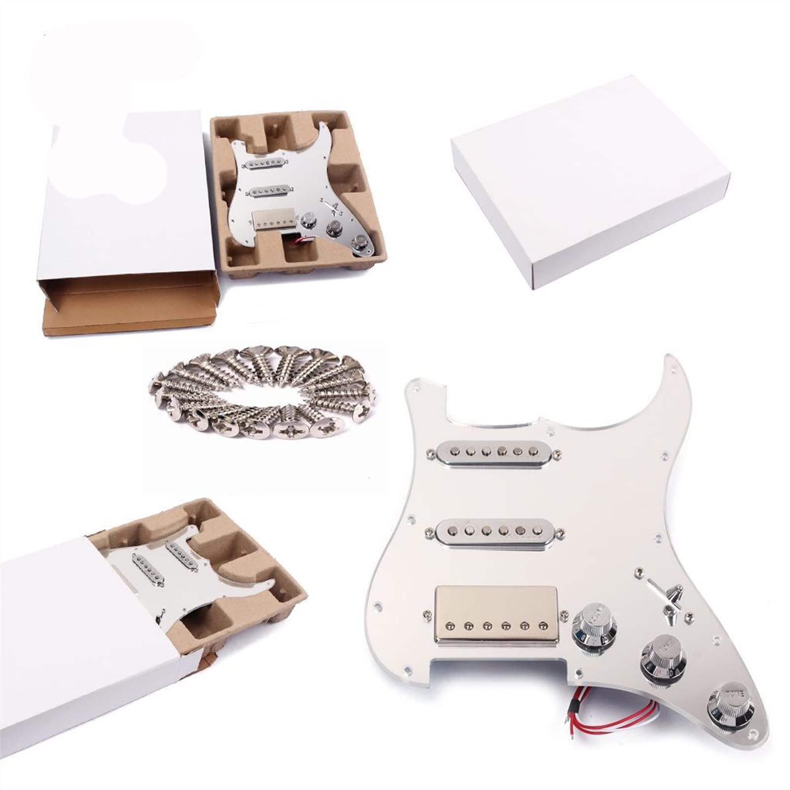 SSH Loaded Prewired Pickguard Humbucker Pickup Set for ST Style Electric Guitar - Complete Pre-Wired Assembly for Easy Installation | Perfect for Rock, Blues & Metal Performances