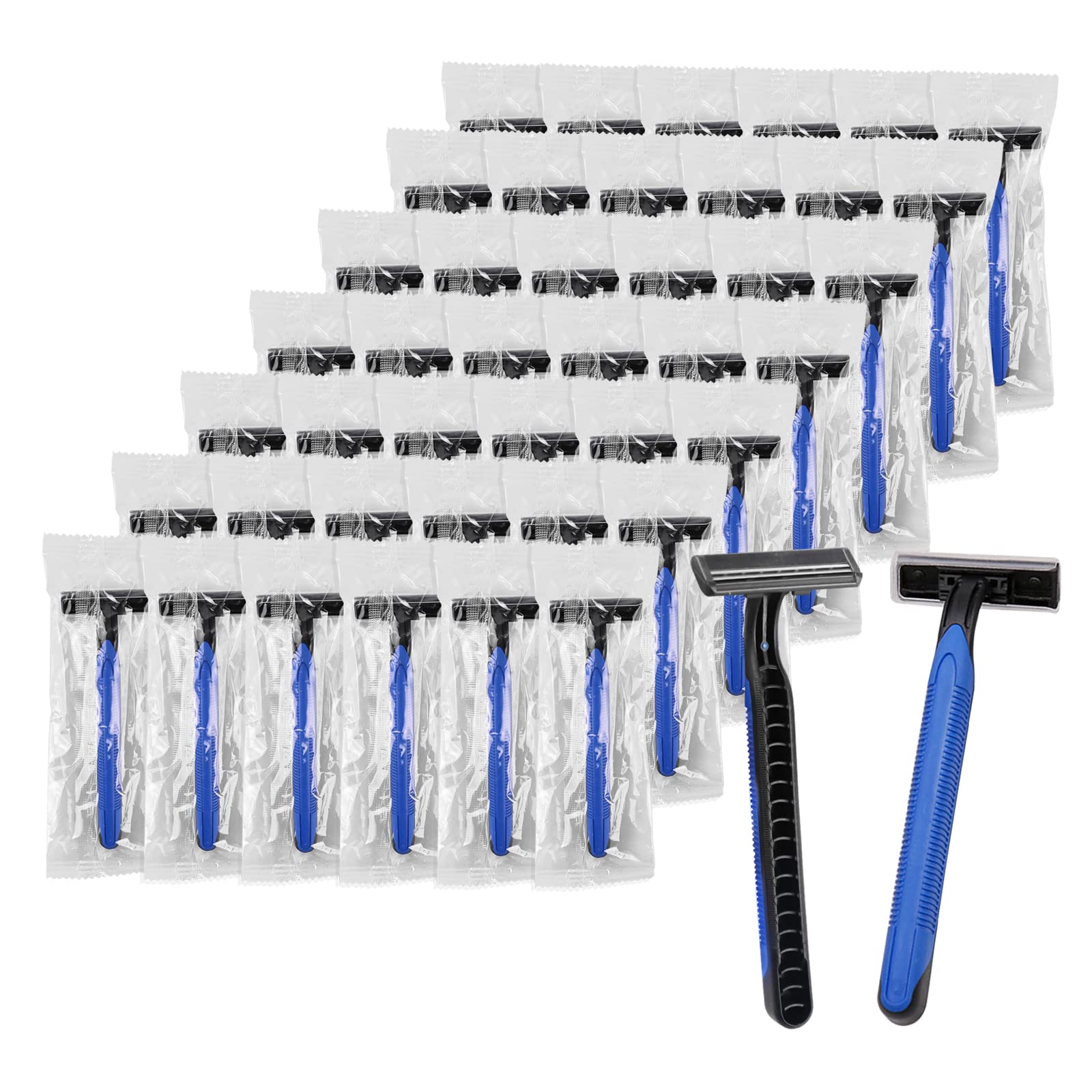 **Bulk Disposable Razors with Blade Caps - 60 Individually Packaged Razors for Hotels, Shelters, Nursing Homes & Charities | Perfect for Travel, Hygiene Kits & Emergency Supplies**