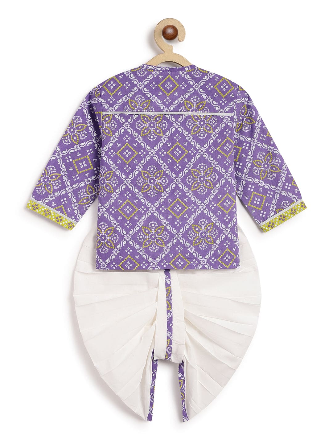 Pre Order: Baby Boy Purple Bandhani Dhoti Kurta Set - Traditional Indian Ethnic Outfit for Festivals, Weddings & Special Occasions