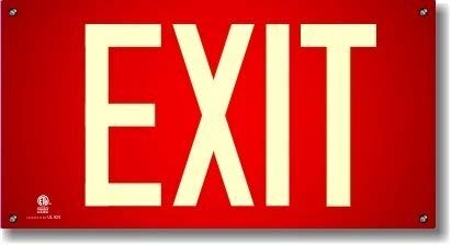 Red Wireless Exit Sign - Battery Operated Emergency Light for Buildings, Hotels & Offices - Easy Installation & Reliable Safety Solution