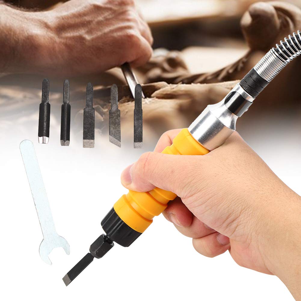 Electric Chisel with Yellow Handle - Professional & Amateur Wood Carving Tool for Artists, Students & DIY Enthusiasts | Perfect for Woodworking, Sculpting & Craft Projects