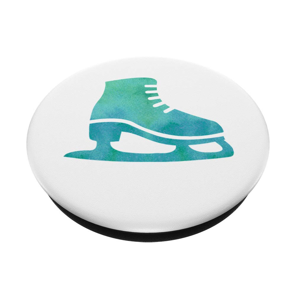 Teal Watercolor Ice Skate PopSockets Phone Grip & Stand - Perfect Gift for Girls, Compatible with Phones & Tablets - Great for Skating Enthusiasts & Winter Sports Fans