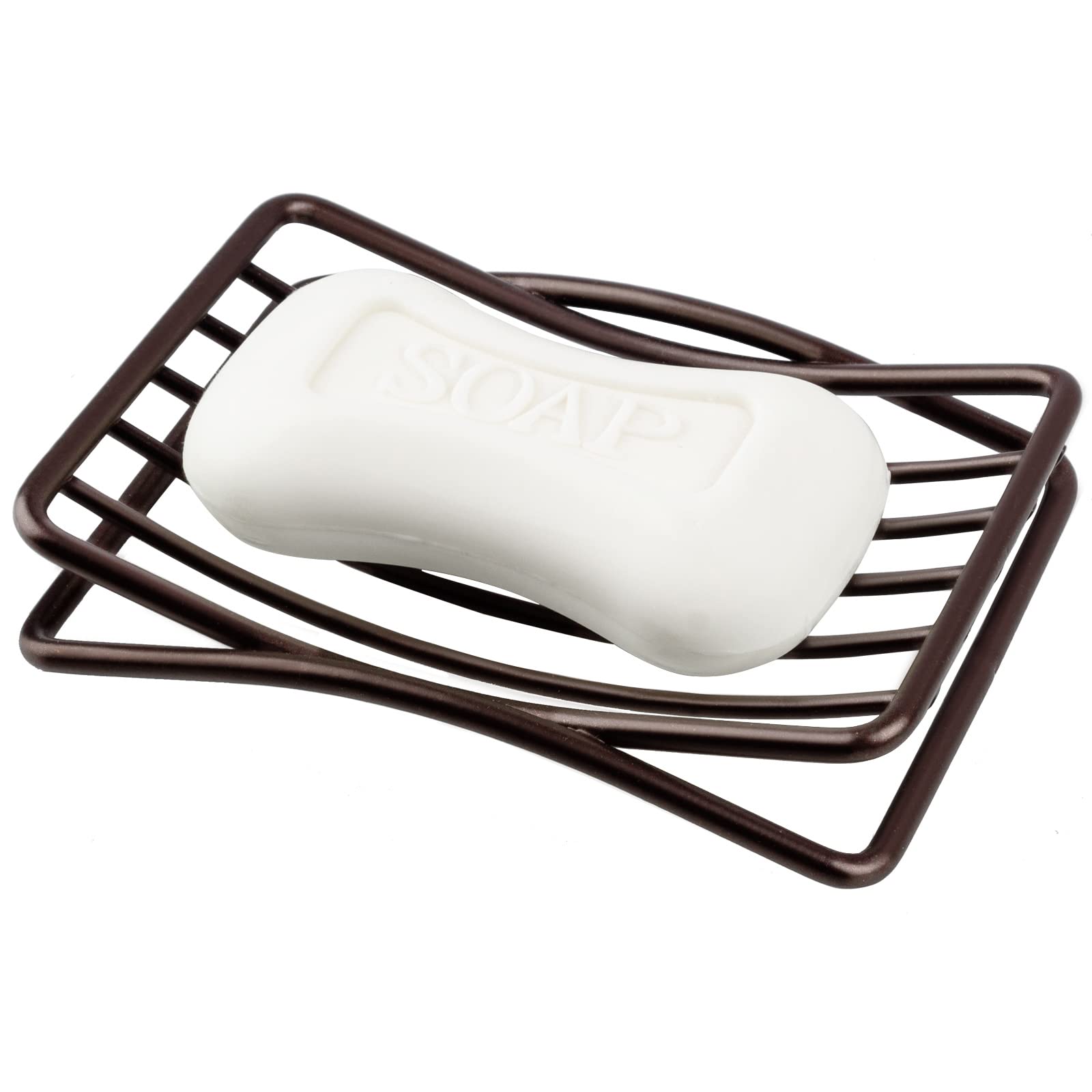 Stainless Steel Soap Dish Holder for Shower, Bathroom & Kitchen - Self Draining Soap Tray with Quick Dry Design - Bronze Bath Accessory for Sink, Bathtub & Countertop Organization