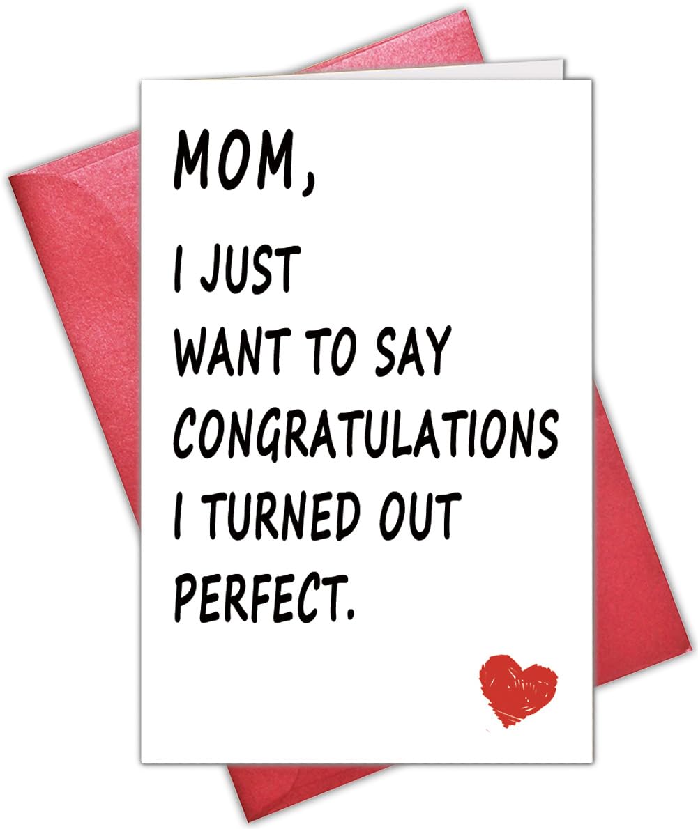 Funny Mother's Day Cards - Unique Birthday Cards for Mom from Daughter or Son - Cute & Humorous Greeting Cards for Women - Perfect for Mother's Day Gifts, Birthday Celebrations & Special Occasions