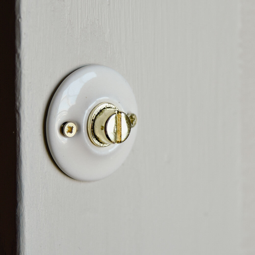 White Ceramic Bathroom Thumbturn Lock - Durable & Stylish for Bathroom, Bedroom & Closet Doors - Perfect for Home, Office & Commercial Use