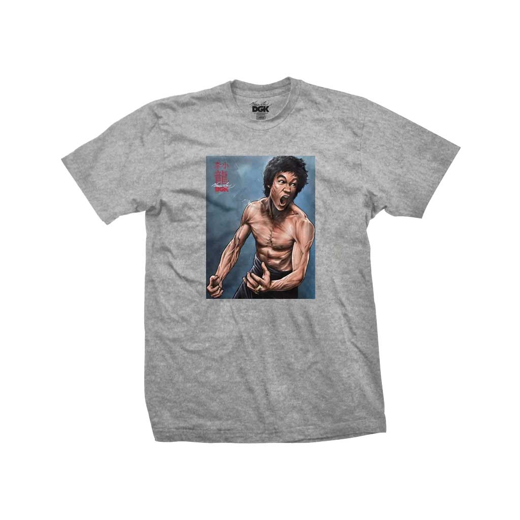 DGK x Bruce Lee No Way as Way Graphic Tee - Athletic Heather Cotton T-Shirt for Streetwear & Casual Outfits | Men's Fashion & Hip Hop Style