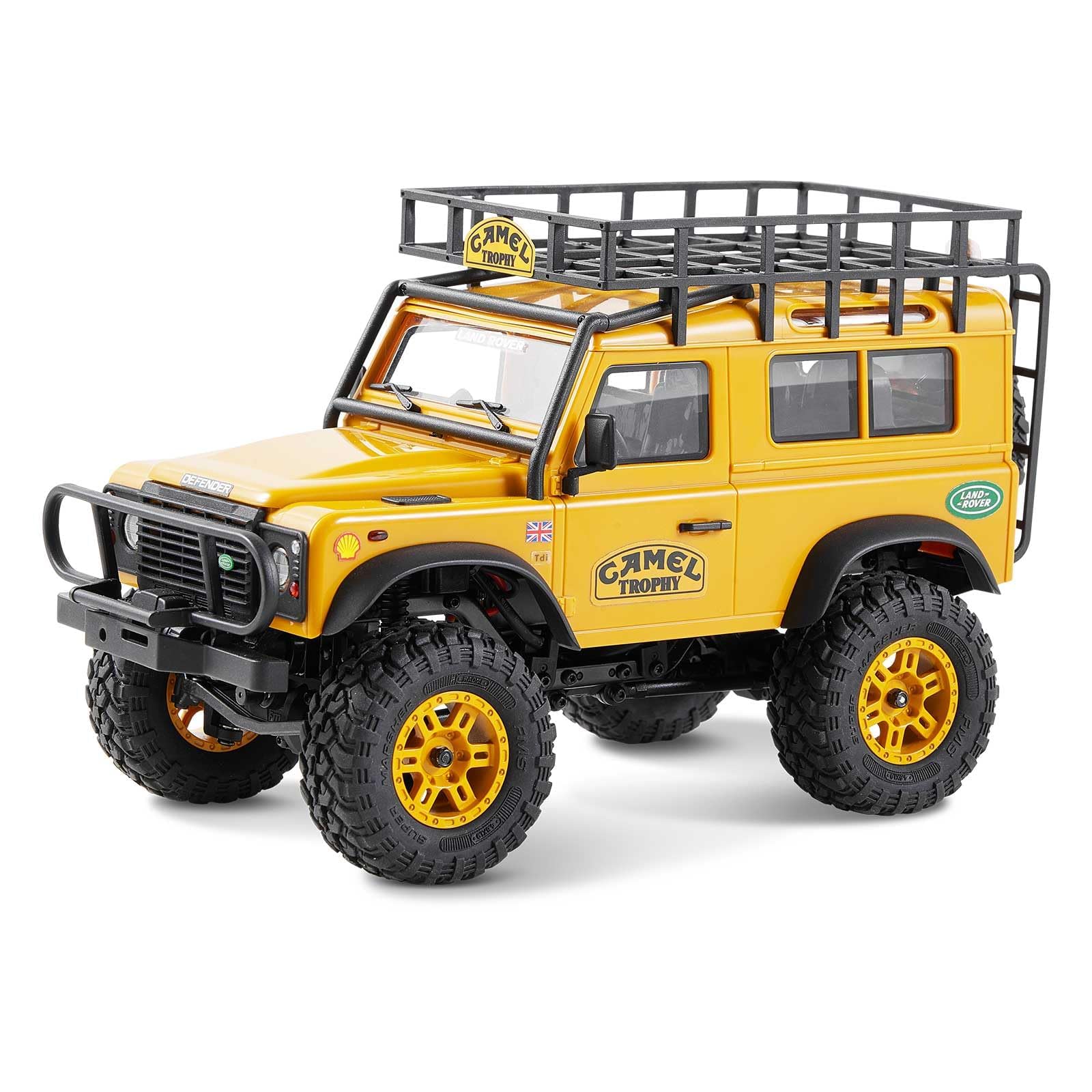 1/24 Scale FMS FCX24M RC Crawler - Land Rover Defender 90 Off-Road Remote Control Car with 2.4Ghz, LED Lights, Speed Switch & Accessory Packs | Durable RC Rock Crawler for Adults & Hobbyists | Perfect for Trail Adventures, Backyard Crawling & RC Car Racing