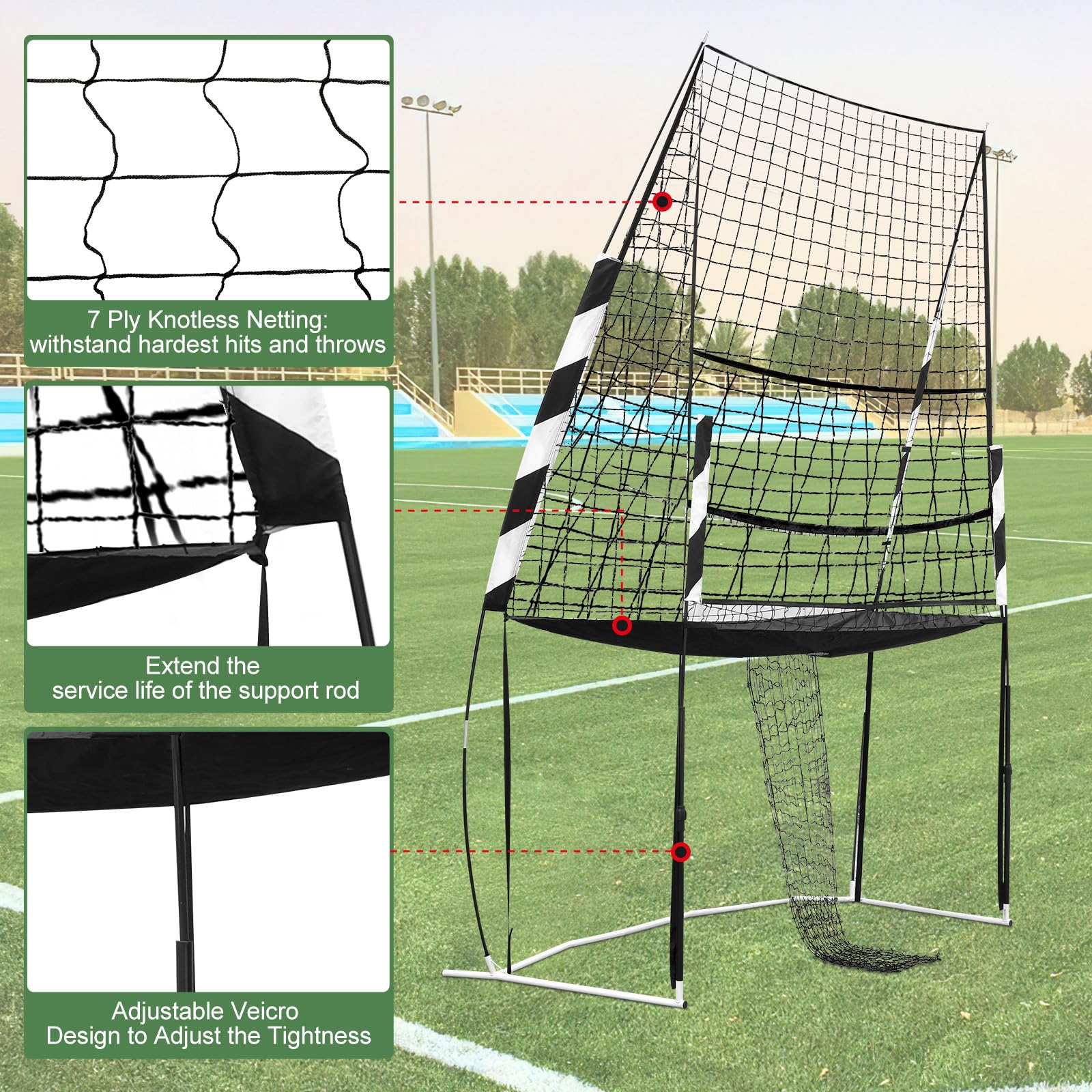 Volleyball Training Net - 11 x 8 ft Practice Net Station for Spiking & Team Drills | Portable Volleyball Trainer for Backyard, Beach & Solo Practice | Durable Home & Gym Volleyball Equipment