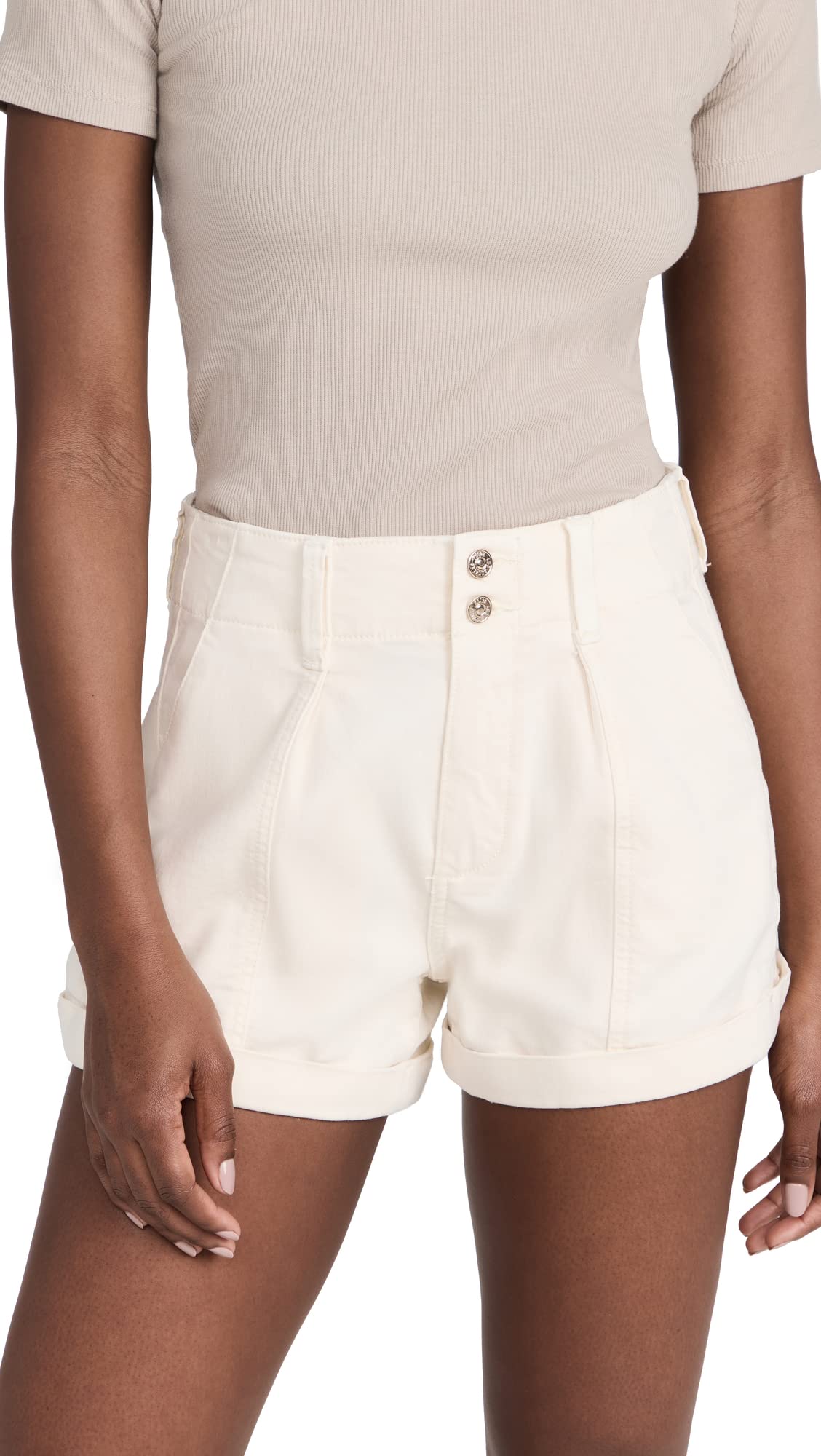 PAIGE Women's Brooklyn High-Rise Denim Shorts - Comfortable & Stylish for Summer Outfits | Perfect for Casual Wear, Beach Trips, and Weekend Getaways