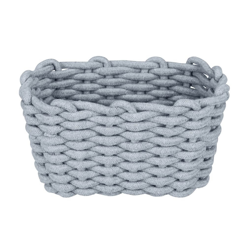 Tia Rectangular Woven Storage Basket - Medium Size Natural Fiber Organizer for Home & Office - Perfect for Shelves, Closets, and Nursery Organization