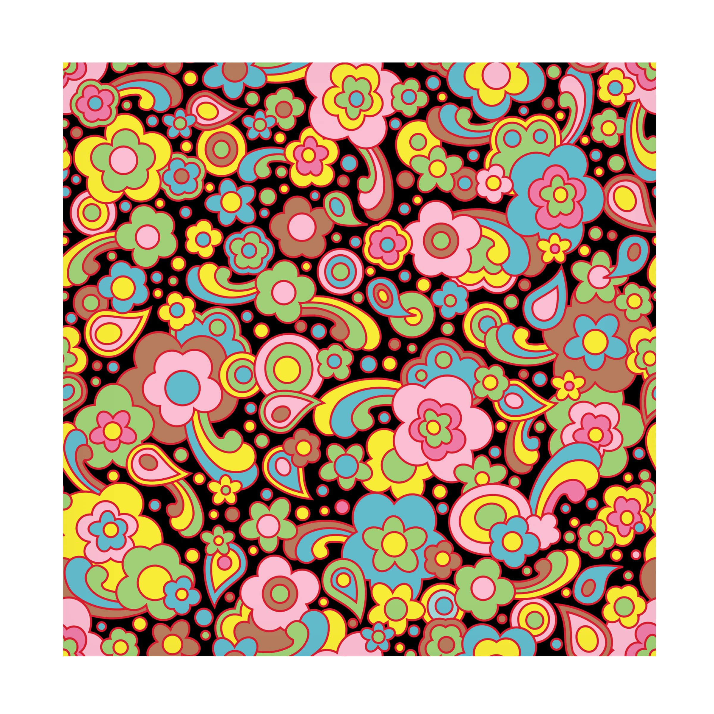 Ron Magnes 'Paisley Pattern On Black' Canvas Wall Art Print - Modern Home Decor for Living Room, Bedroom & Office