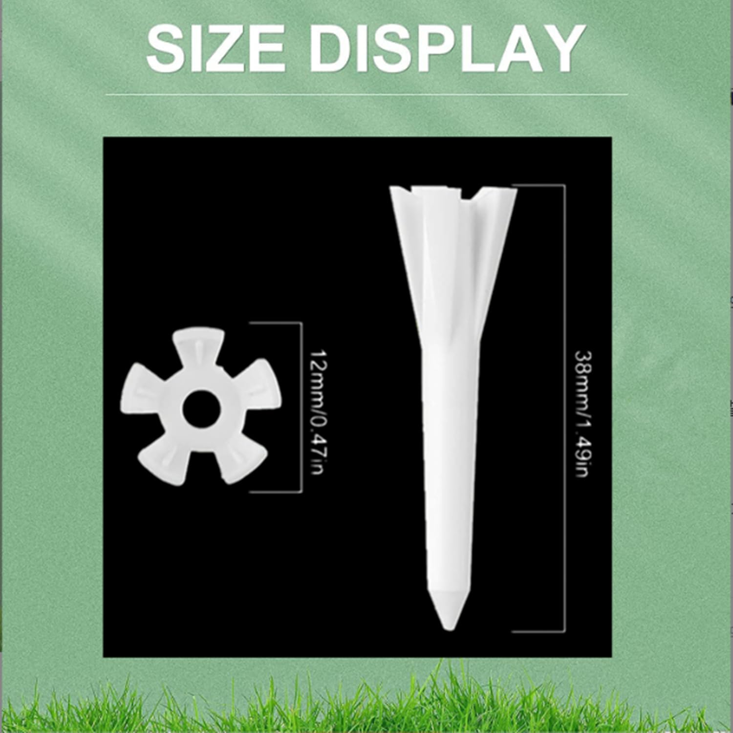 SAHENITEANA 50-Pack 1-1/2 Inch (38mm) Plastic Claw Golf Tees - Bulk Golf Practice Accessories for Iron, Par 3 & Hybrid Clubs | Perfect for Driving Range, Golf Course & Backyard Practice