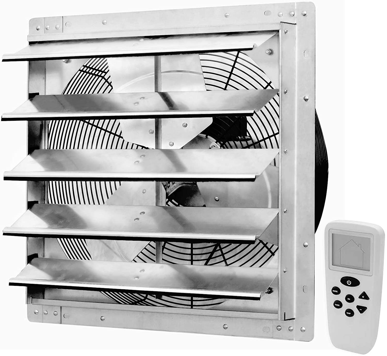 iLiving 18 Inch Smart Remote Control Shutter Exhaust Fan with Thermostat & Humidistat - Variable Speed, Timer, Wall Mounted - Perfect for Home, Garage, and Warehouse Ventilation