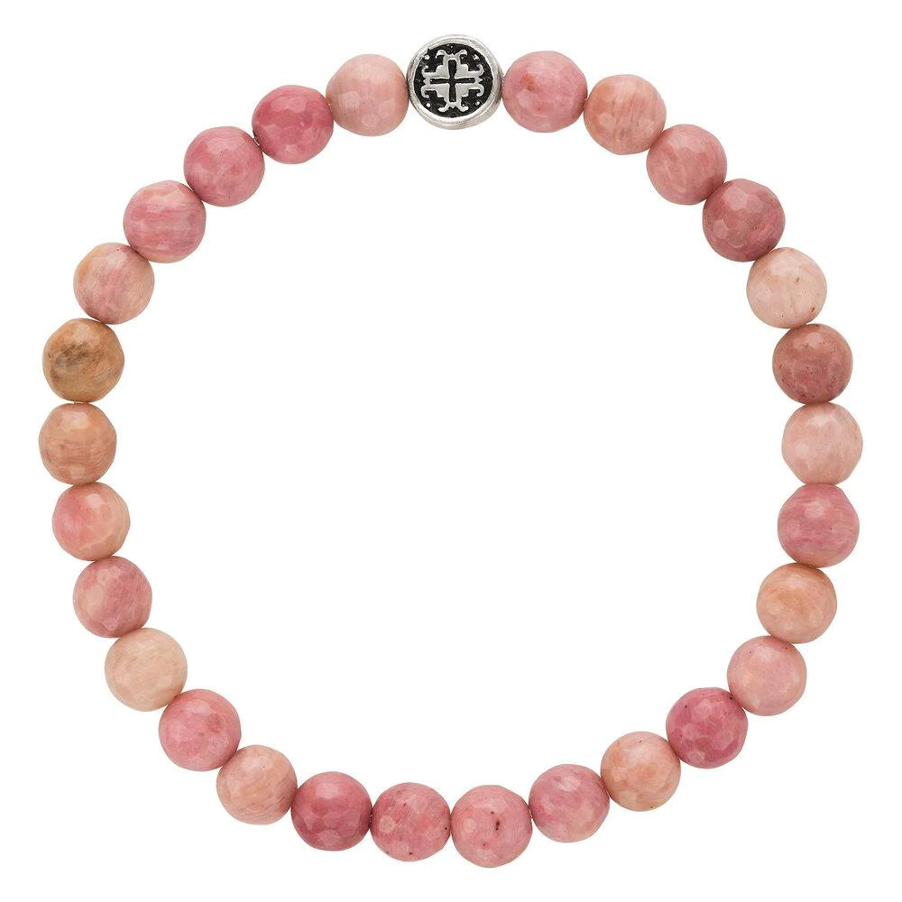Rhodonite Healing Bracelet for Women - Mala Beads with Mantra for Stress Relief & Emotional Balance | Perfect for Meditation, Yoga & Spiritual Practice