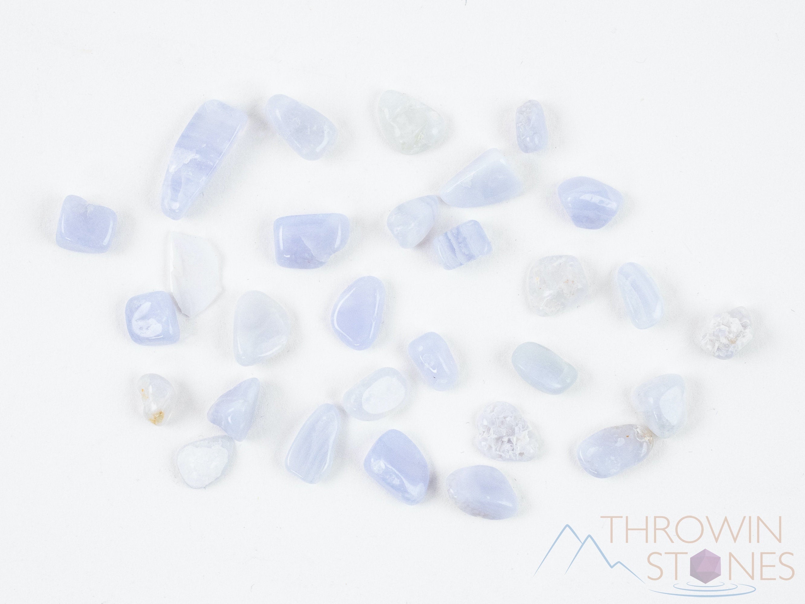 Natural Blue Chalcedony Crystal Chips - Small Tumbled Gemstones for Jewelry Making, Healing & Decor (E1804) | DIY Crafts, Meditation, Home Decor Gifts