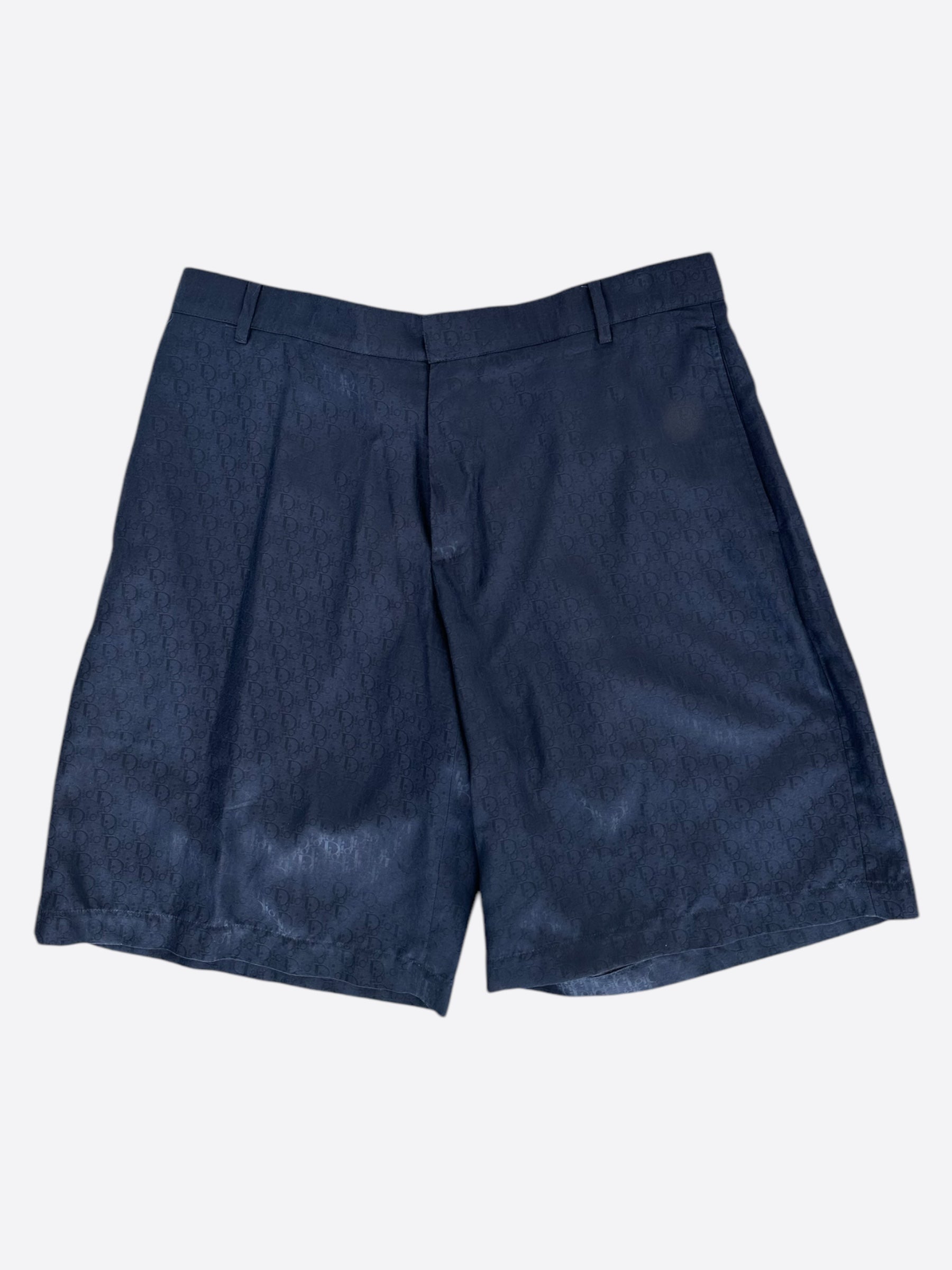 Dior Blue Oblique Silk Shorts for Women - Luxury High Waist Summer Fashion Shorts | Perfect for Beach, Vacation & Casual Outings