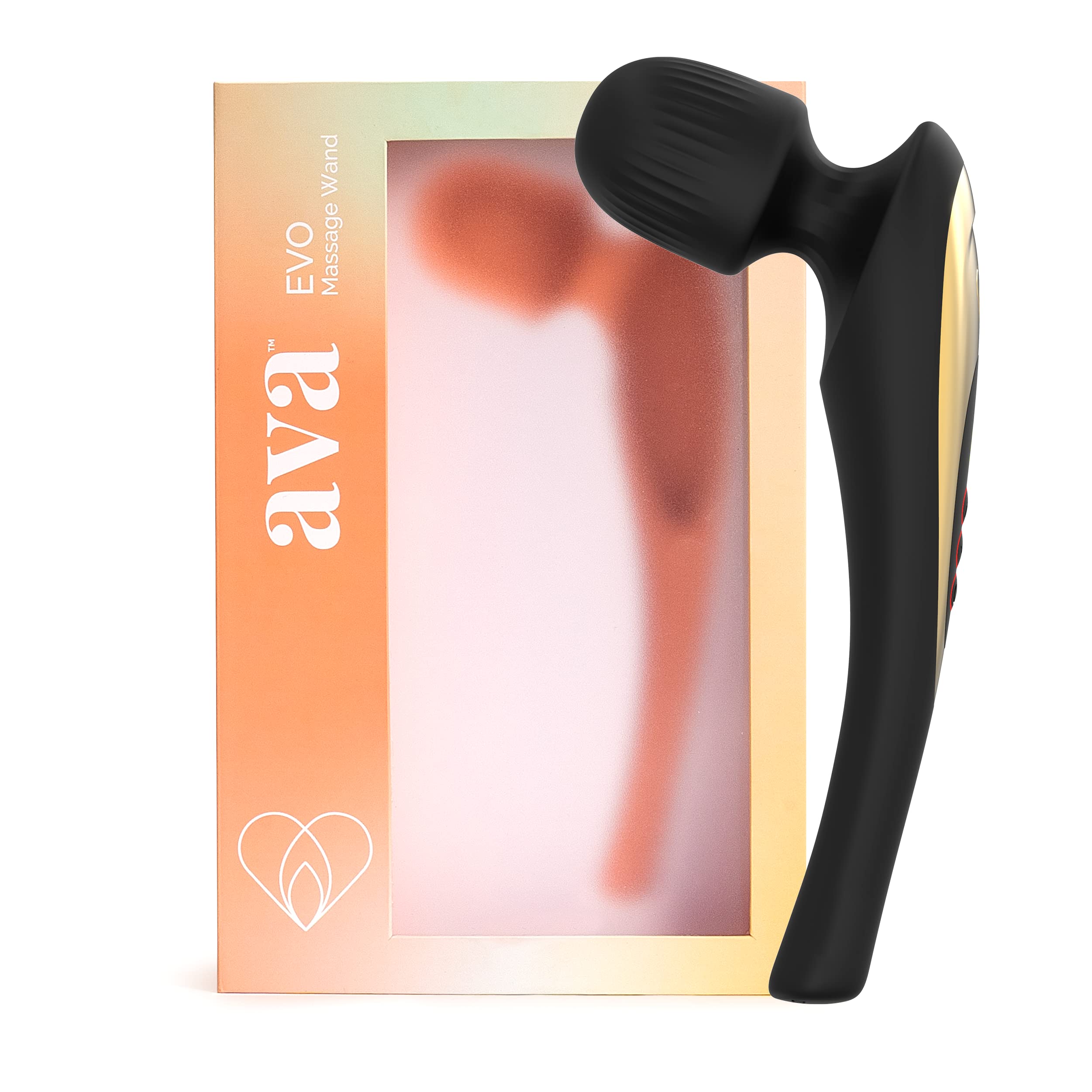 Ava EVO Ergonomic Vibrating Wand Massager - 20 Vibration Patterns & 8 Speed Settings for Women, G-Spot Stimulation | Rechargeable Waterproof Butterfly Sex Toy | Perfect for Couples Play, Solo Pleasure & Relaxation | Black Adult Sex Toy Gift for Her