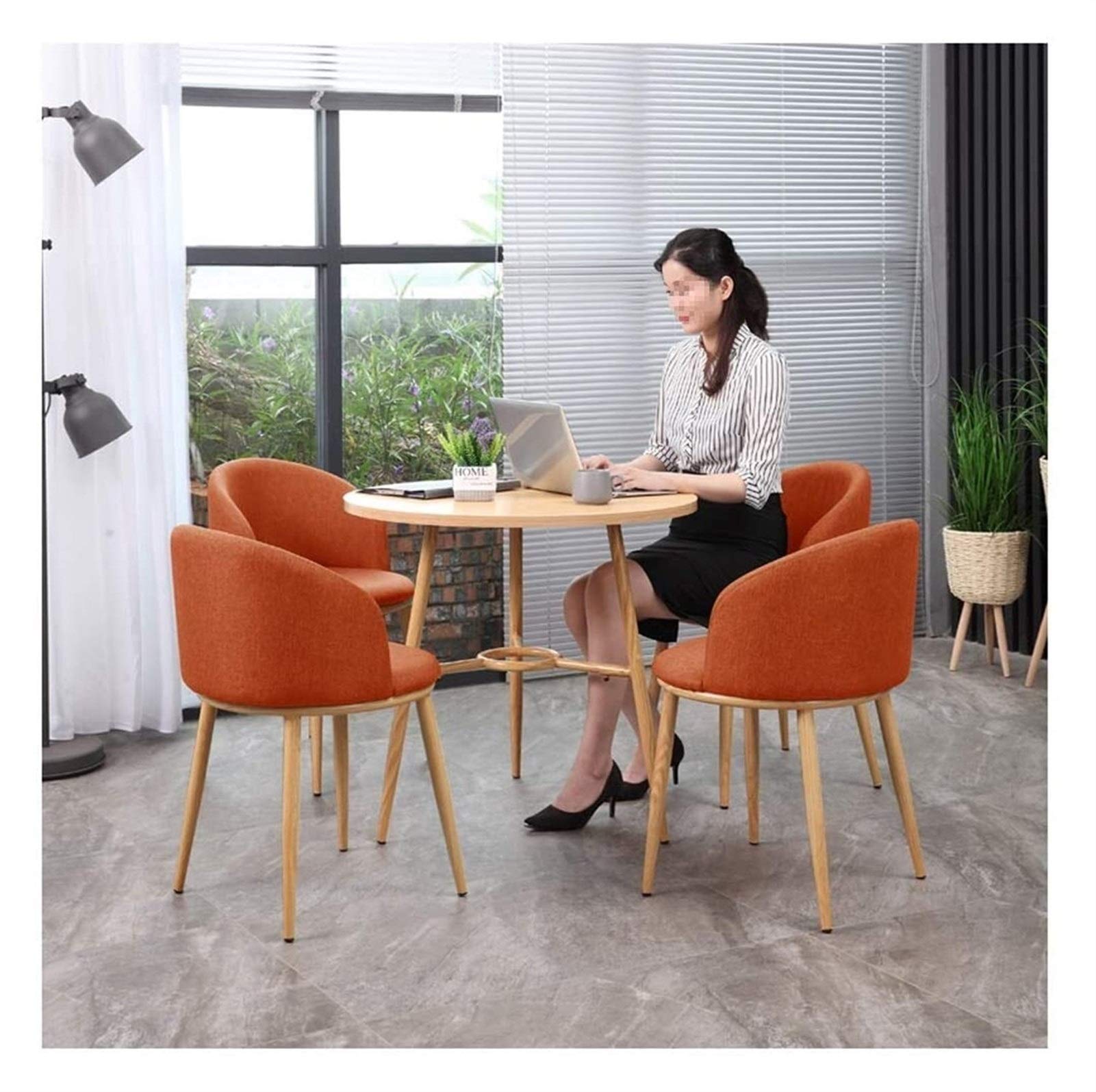 BUYT Modern Office Reception Table and Chair Set - 5-Piece Dining & Lounge Furniture for Reception, Club, Meeting Room - 80cm Coffee Table with Chairs - Perfect for Office Waiting Areas, Conference Rooms & Corporate Lounges