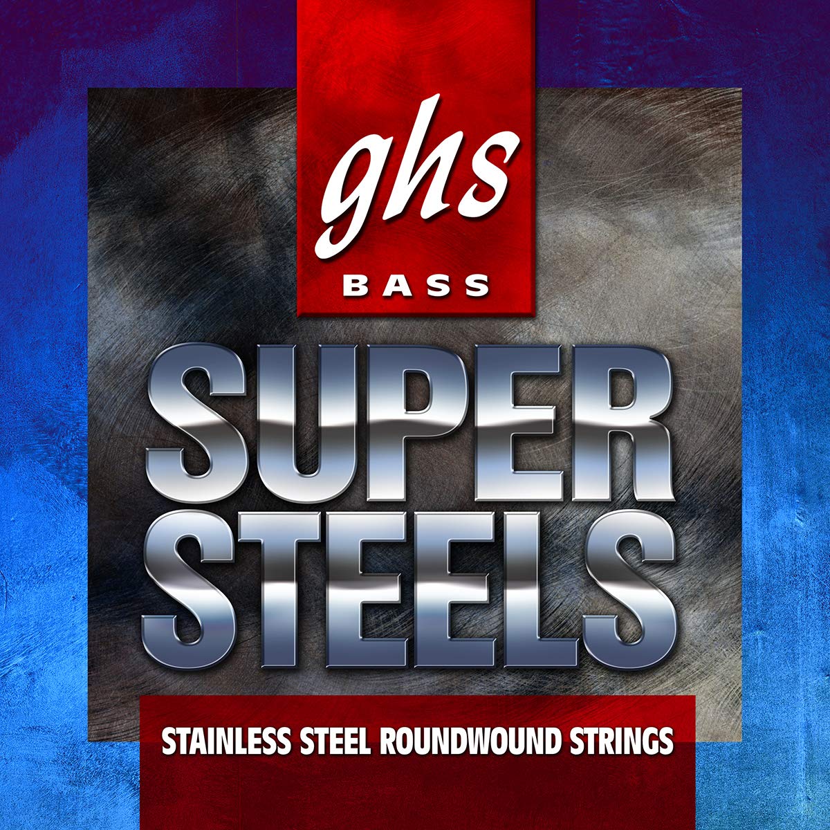 GHS Strings 5ML-STB Super Steels Stainless Steel Bass Guitar Strings - Medium Light Gauge (44-121) for Professional Bass Players & Recording Studios