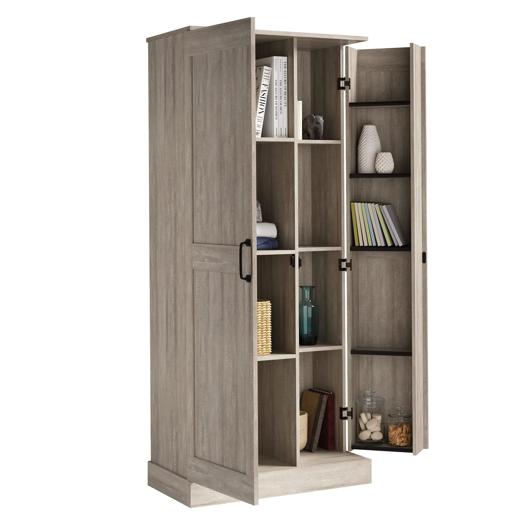 Sauder Spring Maple Finish Storage Cabinet with Swing Out Door - Pantry Organizer for Kitchen, Bathroom & Office Storage Solutions