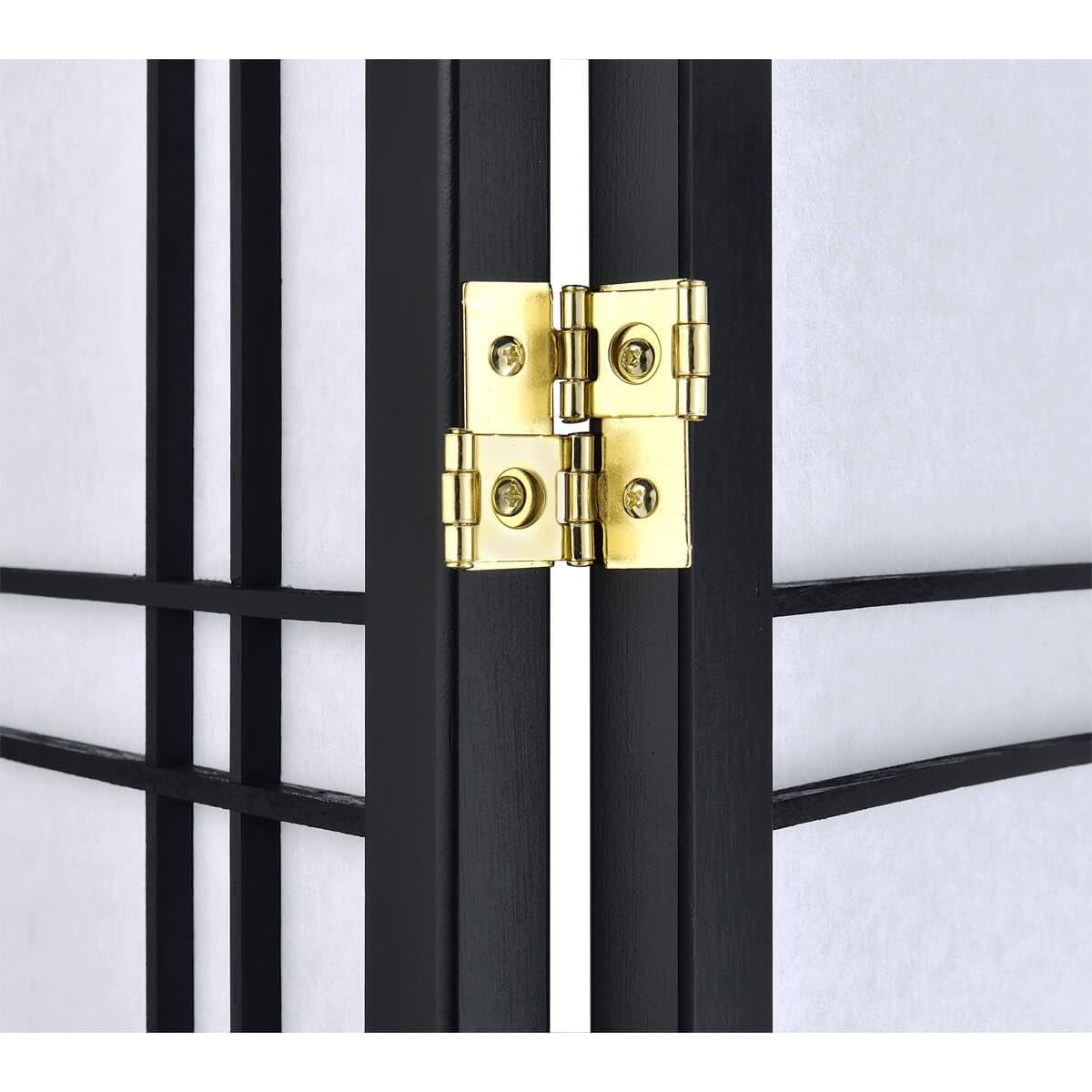 Legacy Decor 5-Panel Room Divider Privacy Screen - 5.9 ft Tall x 7.3 ft Wide Black Lattice Design for Home, Office & Outdoor Space Separation