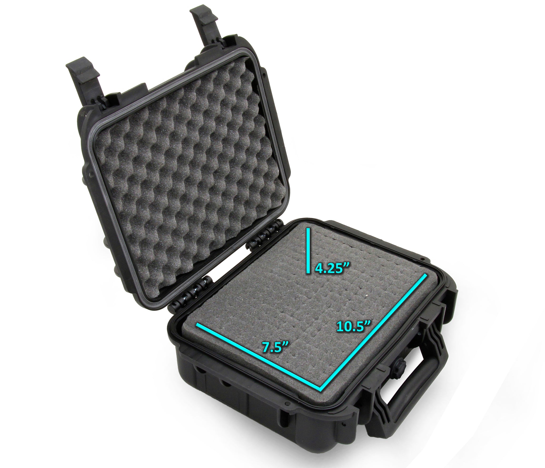 CASEMATIX 14 Inch Waterproof Hard Travel Case with Lockable Padlock Rings & Customizable Foam - Fits Accessories up to 10.5 x 7.5 x 4.25 Inches - Perfect for Camera Gear, Electronics & Travel Essentials