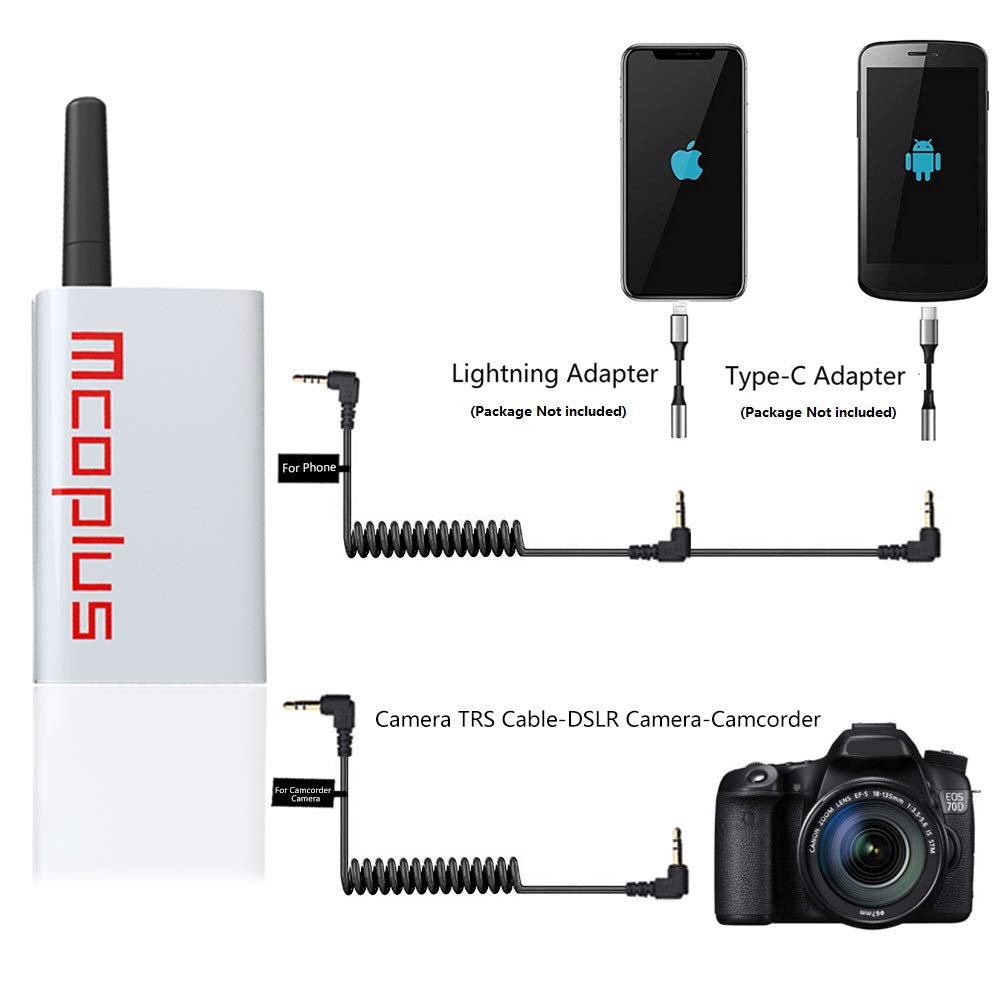 Mcoplus 48-Channel Wireless Lavalier Microphone System with Noise Reduction - 1 Receiver, 1 Transmitter & Lapel Mic for Camera, Phone, Interview (164ft Range) - Perfect for YouTube Videos, Podcasting, Live Streaming & Professional Interviews
