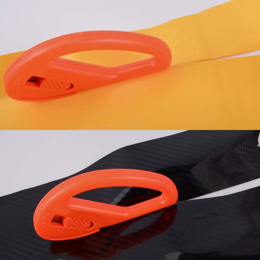 Gomake Wrapping Paper Cutter - Safety Vinyl Film Cutter & Craft Knife for Gift Wrapping, Vinyl Wrap, Wallpaper - Perfect for Holiday, Birthday & Christmas Gift Wrapping - Orange