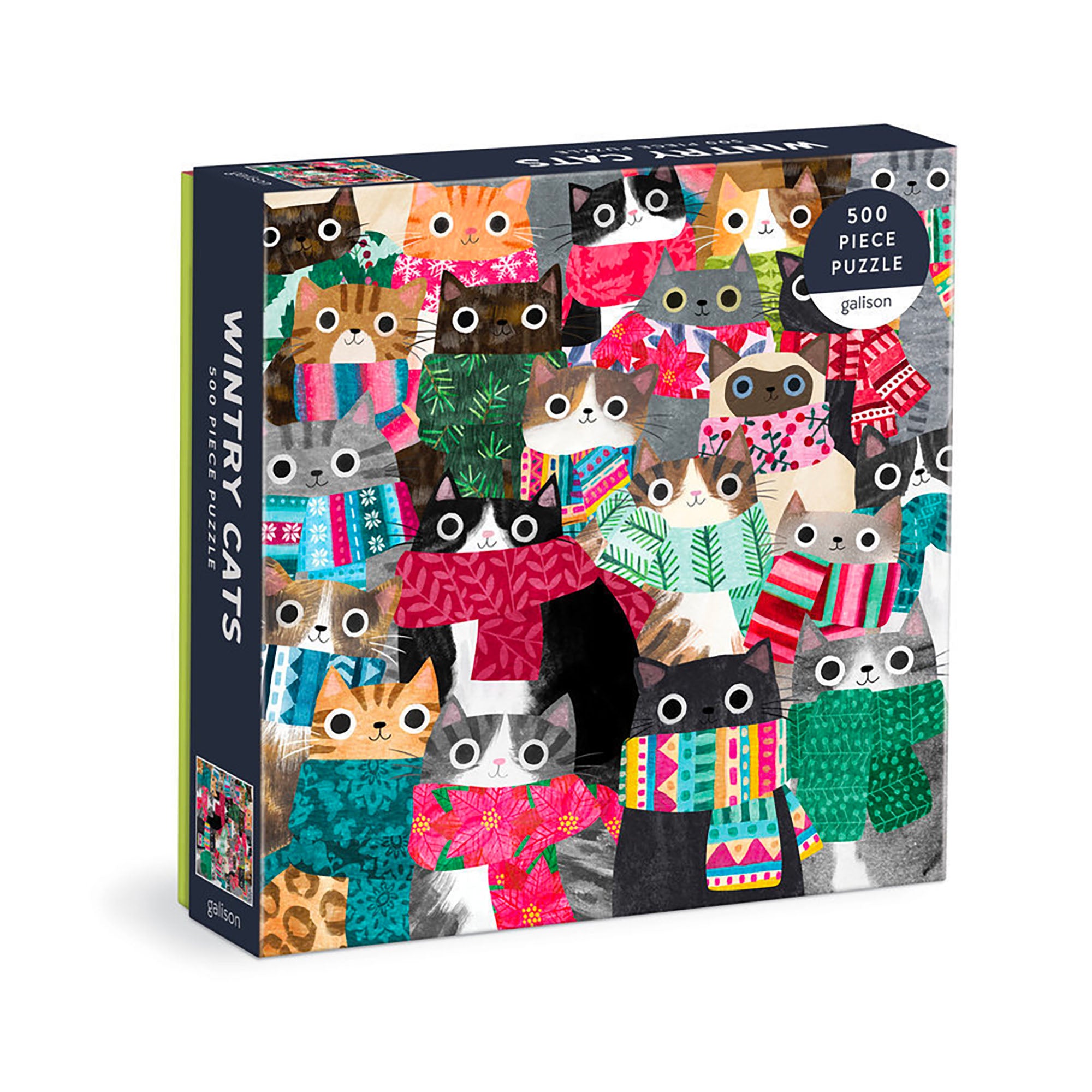 500 Piece Winter Cats Jigsaw Puzzle - Fun Family Activity for Adults & Kids - Perfect for Holidays, Gifts & Relaxation