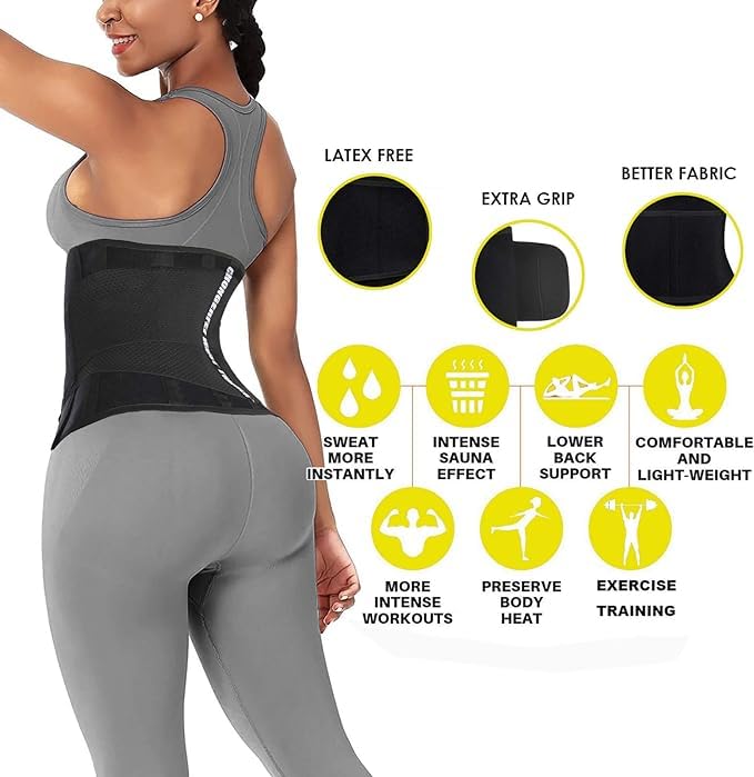 Premium Waist Trainer Belt for Women & Men - Slimming Waist Trimmer Ab Belt - Tummy Control Body Shaper for Weight Loss & Postpartum Recovery - Perfect for Gym, Yoga & Everyday Wear