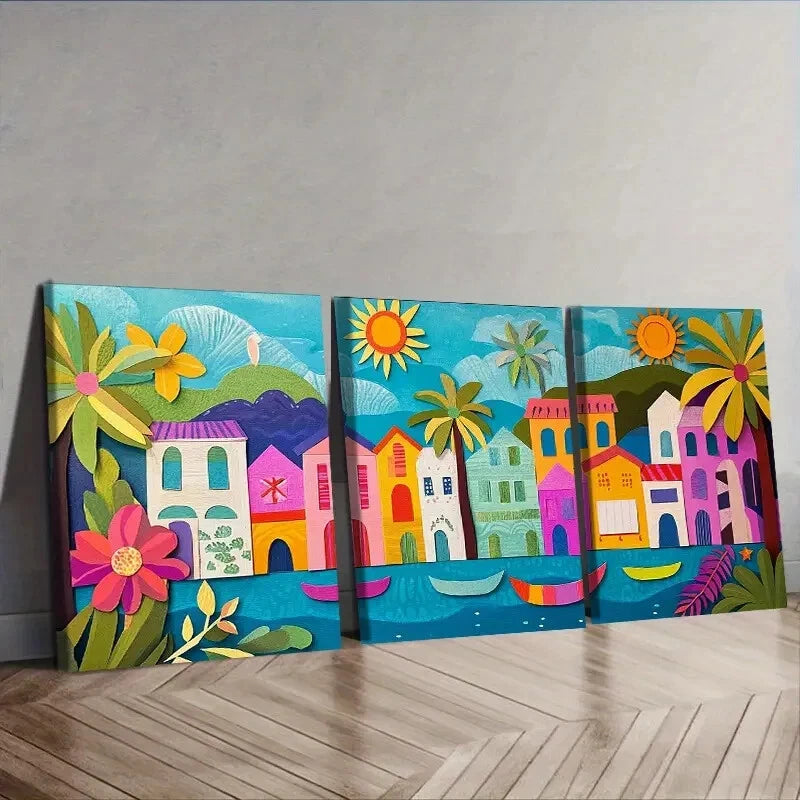 3-Piece Coastal Rio de Janeiro Brazil Wall Art Set - 40x60cm Framed Canvas Prints | High Quality Australian Made | Ready to Hang | Perfect for Living Room, Bedroom & Office Decor