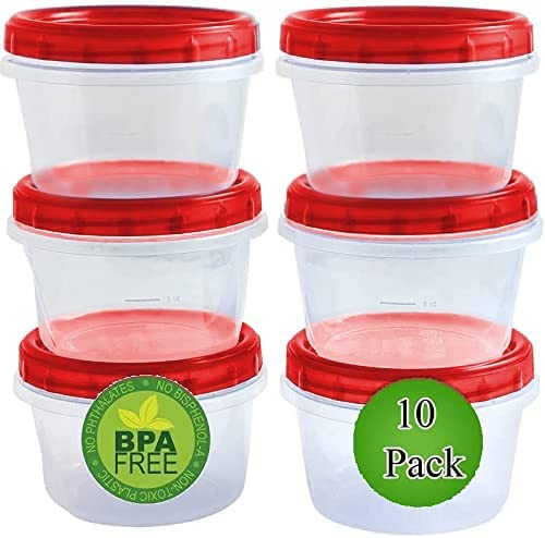 16oz (10-Pack) Reusable BPA-Free Plastic Soup Containers with Screw-On Lids - Leakproof, Airtight, Stackable & Microwave Safe for Meal Prep, Freezer Storage & Leftovers