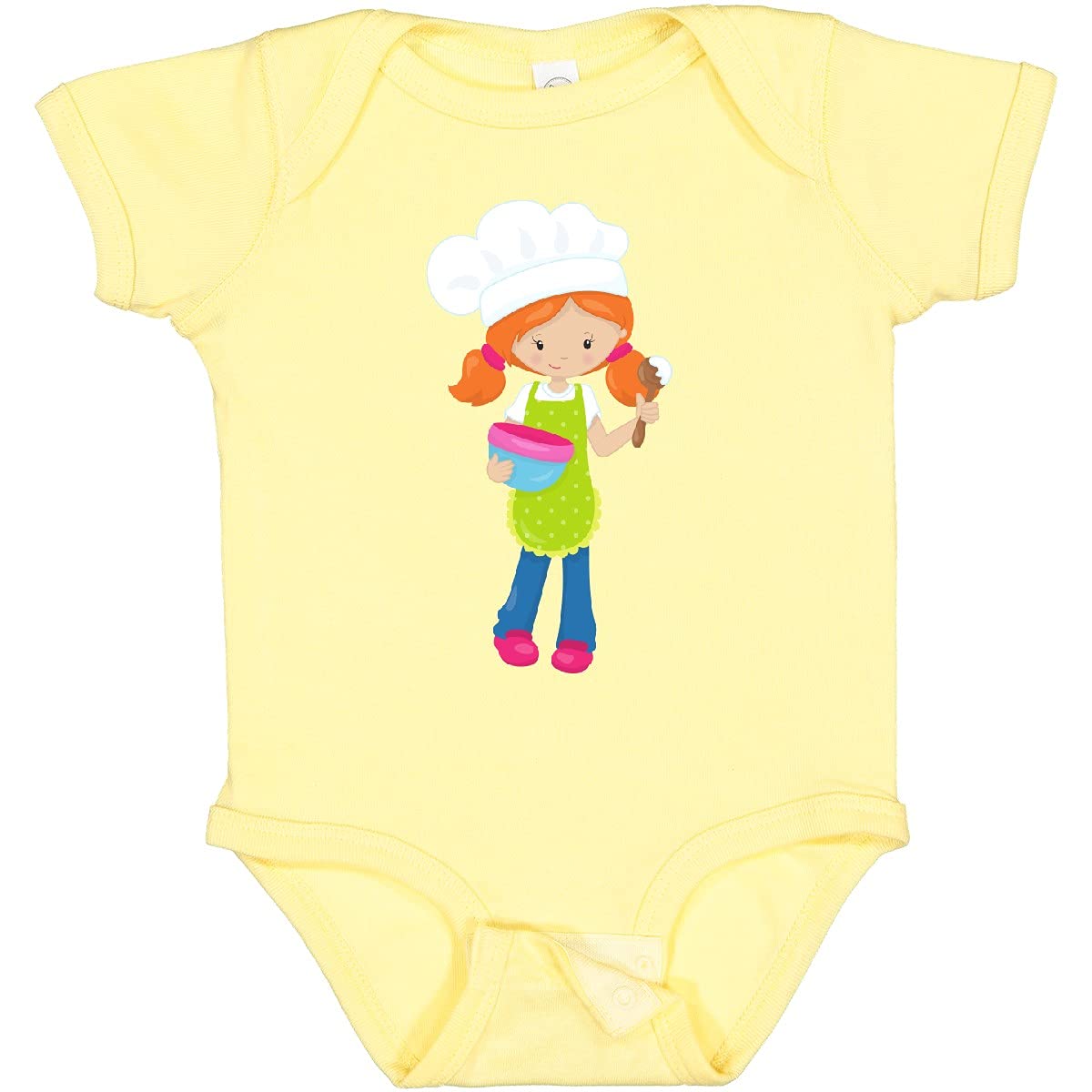 Inktastic Cute Orange Hair Baby Baker Bodysuit - Adorable Baking-Themed Outfit for Infants & Toddlers - Perfect for Baking Parties, Photo Shoots & Everyday Wear