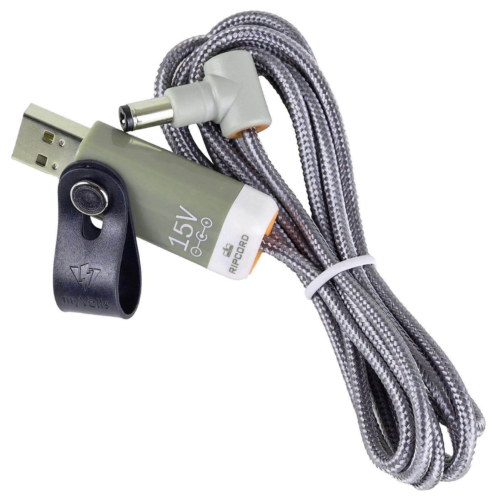 myVolts Ripcord USB to 15V DC Power Cable - Compatible with Black & Decker CD12SFK Cordless Drill - Perfect for Charging On-the-Go, Travel, and Emergency Power Backup