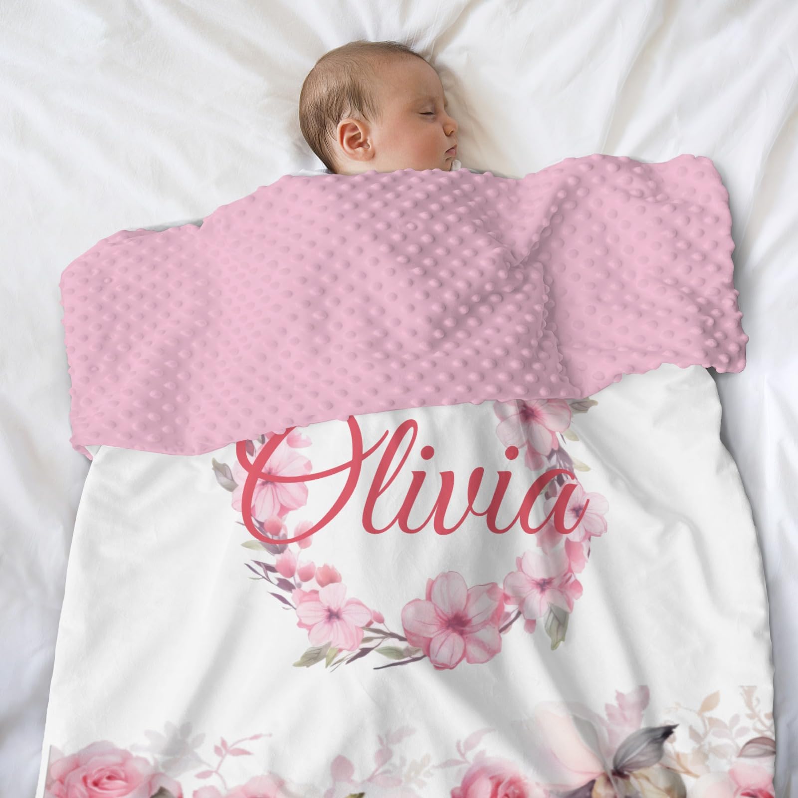 Personalized Baby Blankets for Boys & Girls - Custom Name Baby Blanket for Kids & Toddlers - Soft Double-Layer Receiving Blanket with Dotted Backing - Perfect for Nursery, Baby Shower Gift & Animal Forest Theme Bedroom Decor