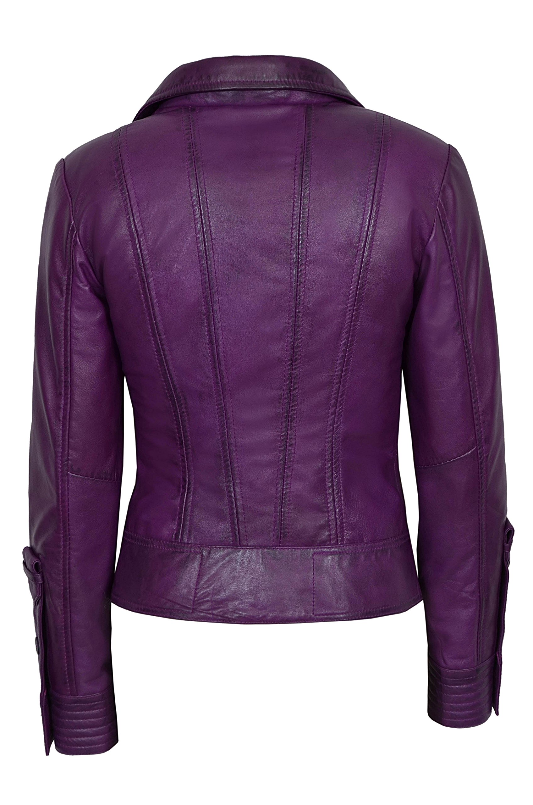 Women's Supermodel Leather Jacket | Rock Biker Fashion Jacket | Genuine Napa Leather | Stylish Outerwear for Night Out, Concert & Motorcycle Riding