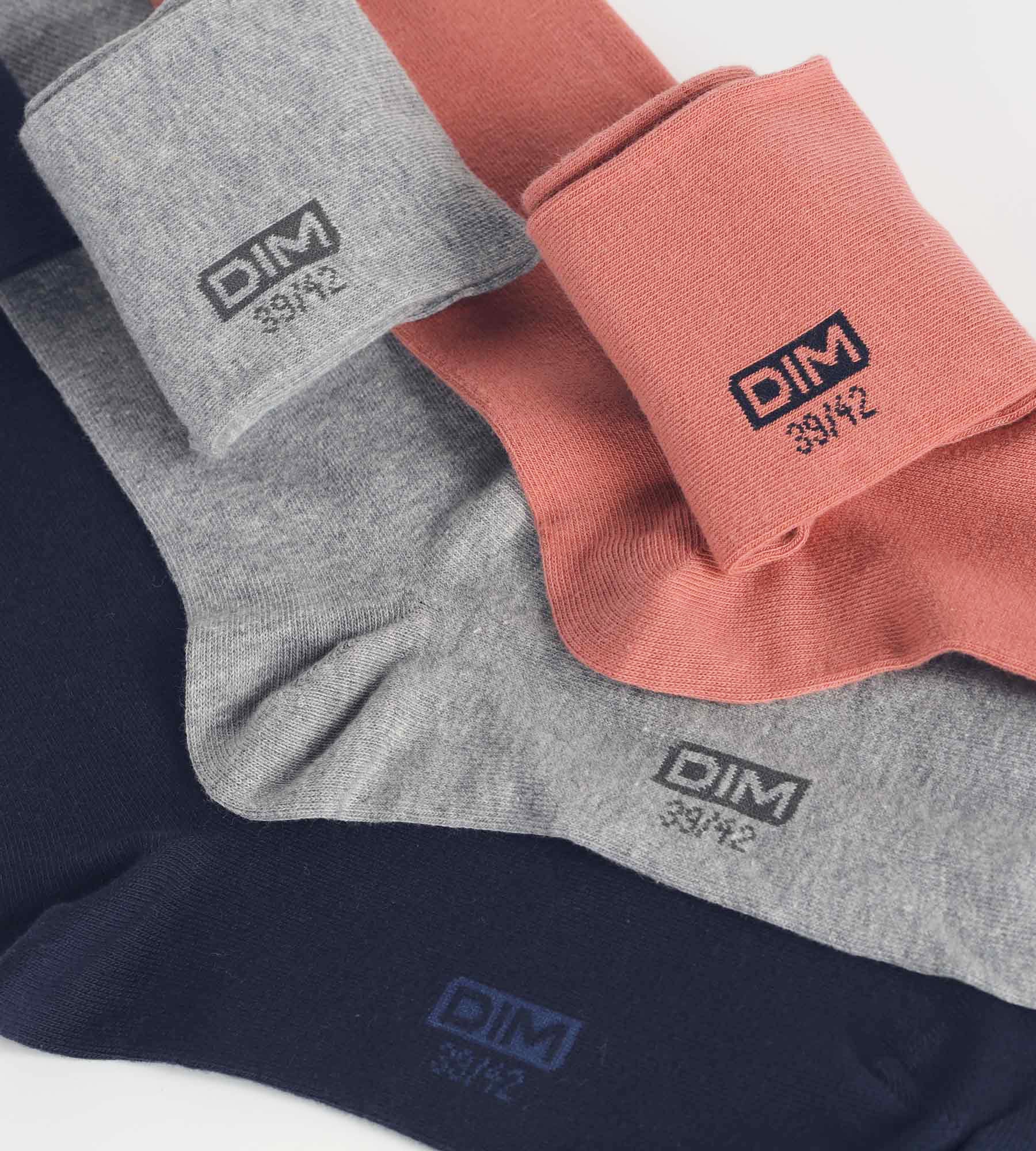3 Pack Men's Cotton Socks Navy & Rose - Soft Breathable Casual Dress Socks for Work, Gym & Everyday Comfort